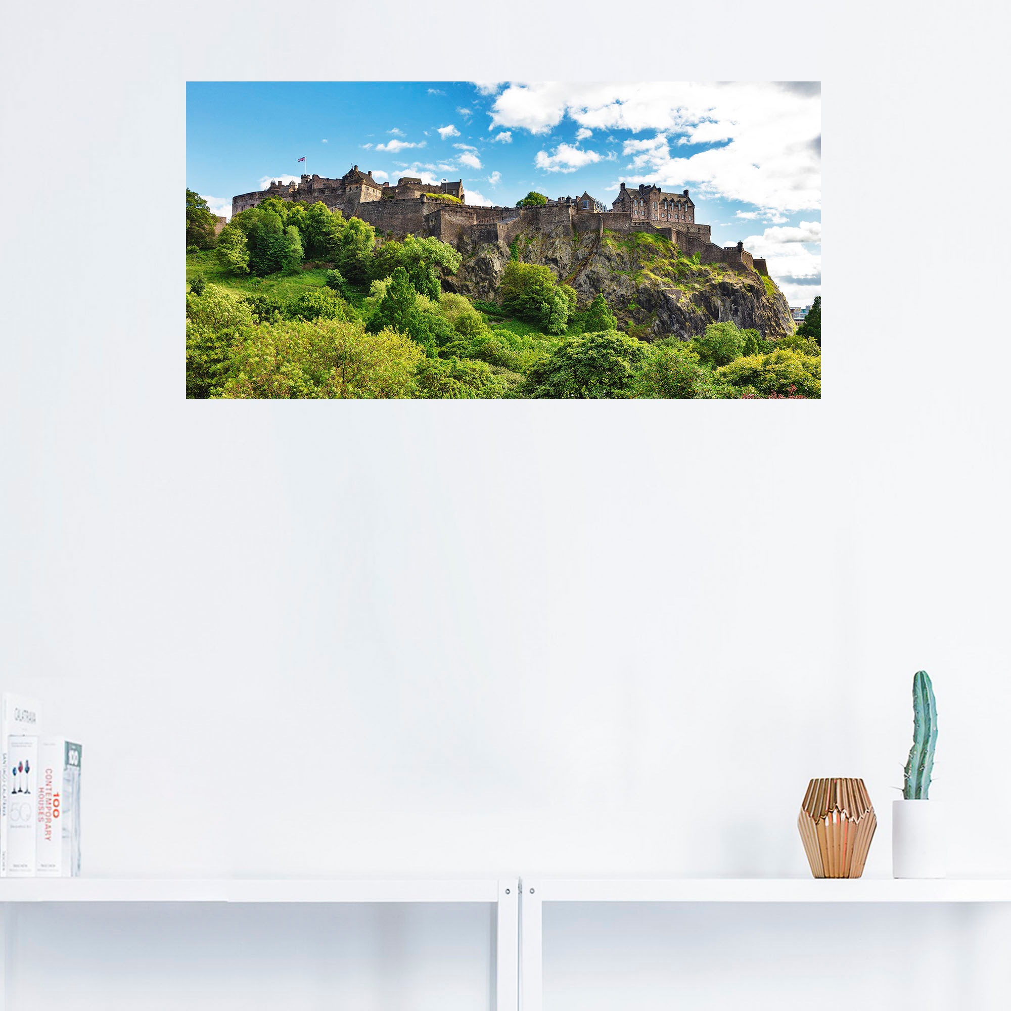 Artland Wandbild »Edinburgh Caste in Schottland«, Gebäude, (1 St.), als Alubild, Leinwandbild, Wandaufkleber oder Poster in versch. Größen