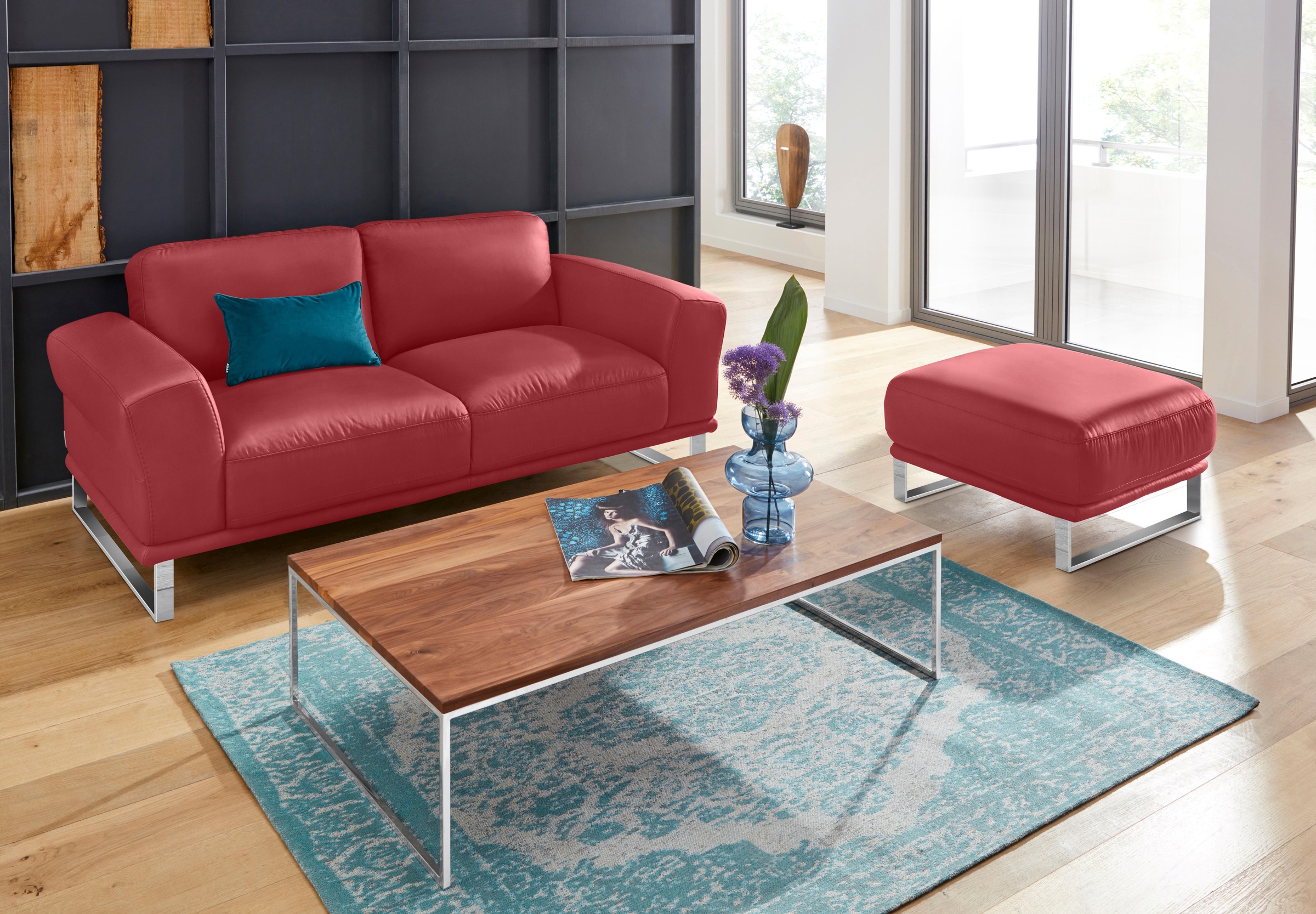 W.SCHILLIG Hocker »montanaa« mit Metallkufen in Chrom glänzend, Breite 71 cm