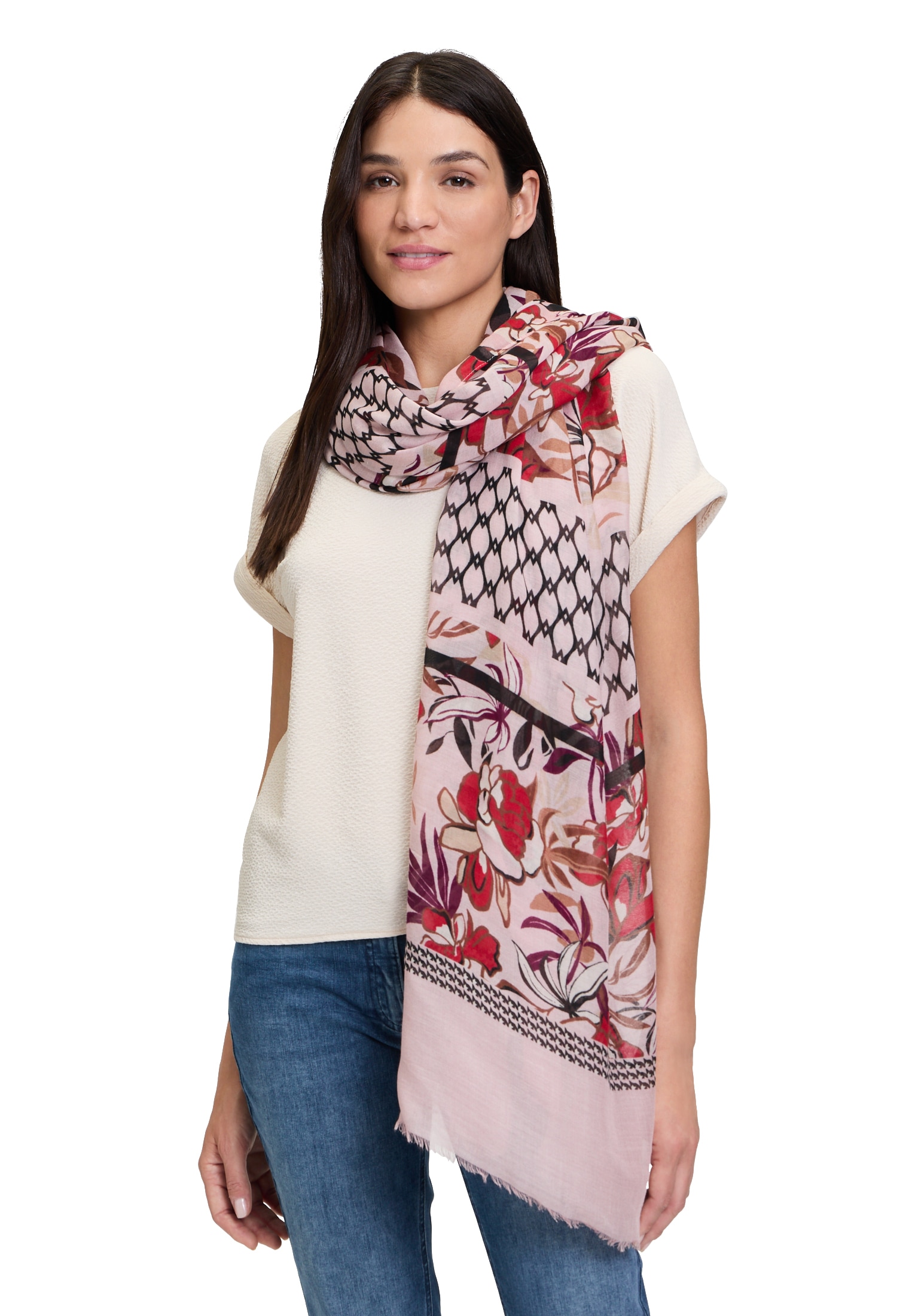 Betty Barclay Schal "Betty Barclay Basic-Schal mit Blumenprint", Fransen günstig online kaufen