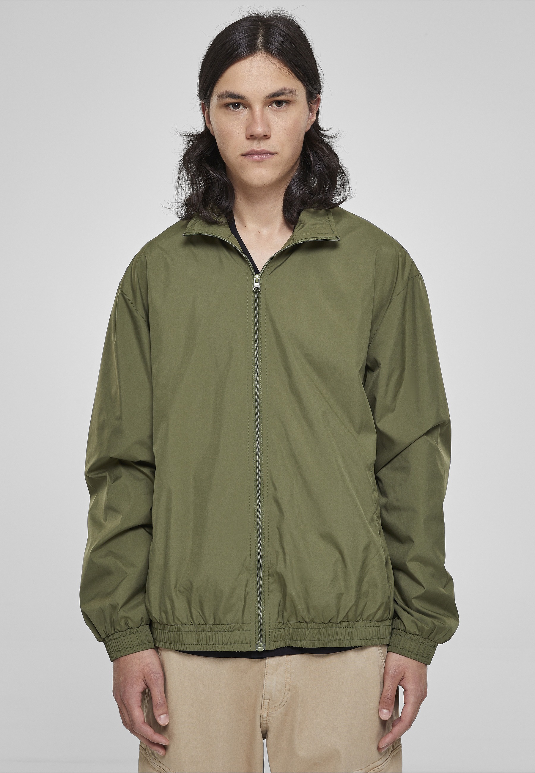 URBAN CLASSICS Trainingsjacke »Urban Classics Herren Wide Track Jacket« 1 Stk. tlg. ohne Kapuze