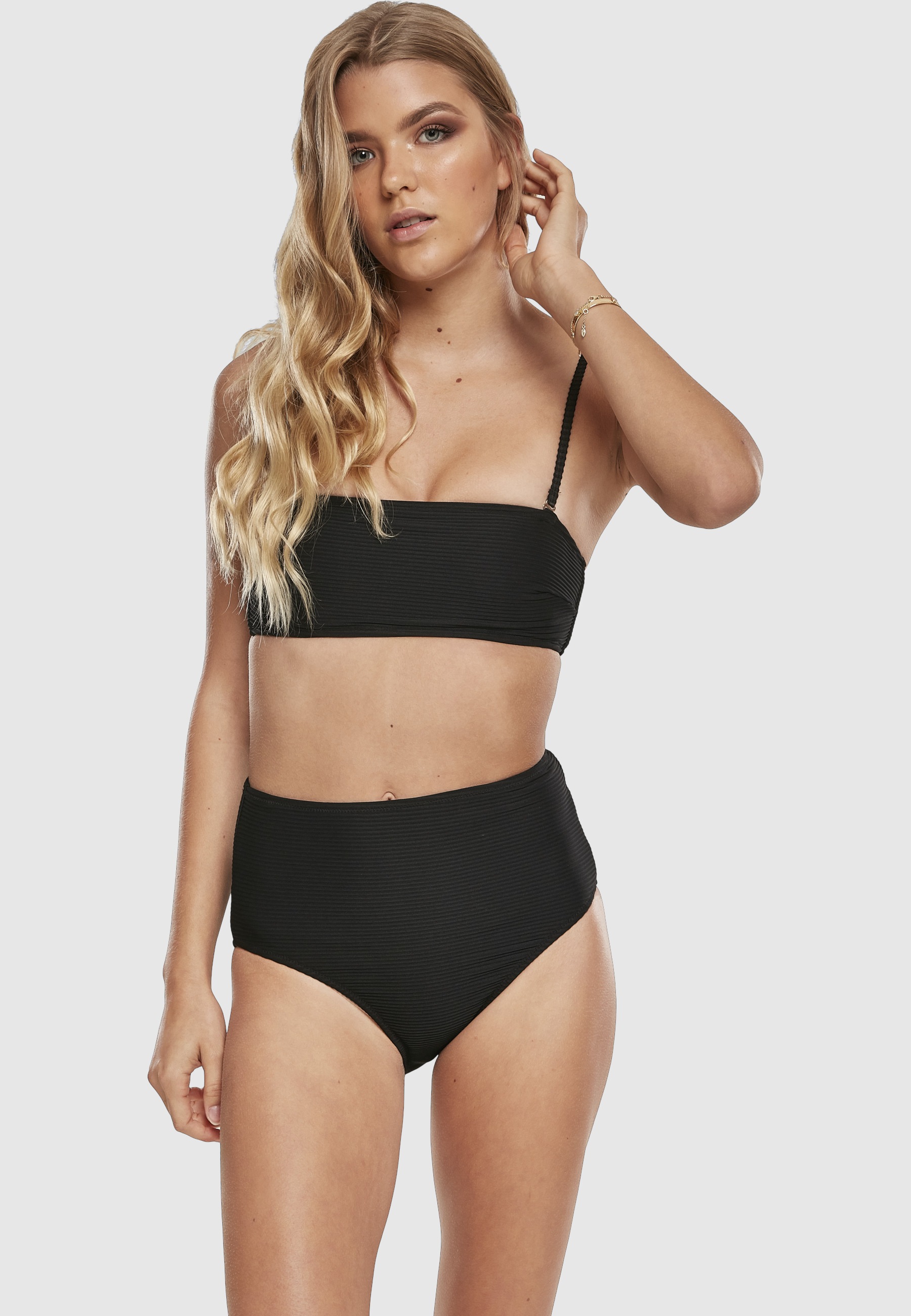 URBAN CLASSICS Triangel-Bikini »Urban Classics Damen Ladies High Waist Bandeau Bikini«