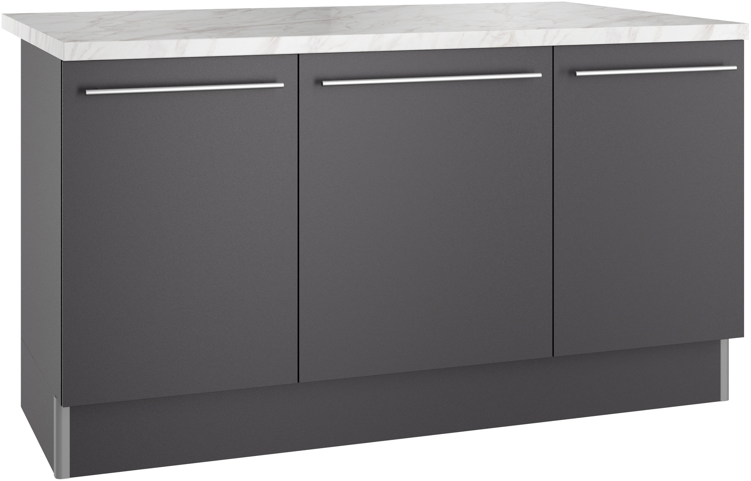 KOCHSTATION Kücheninsel "KS-Bern2" Stellmaße 161 x 96,5 cm, mit durchgehender Arbeitsplatte als Theke