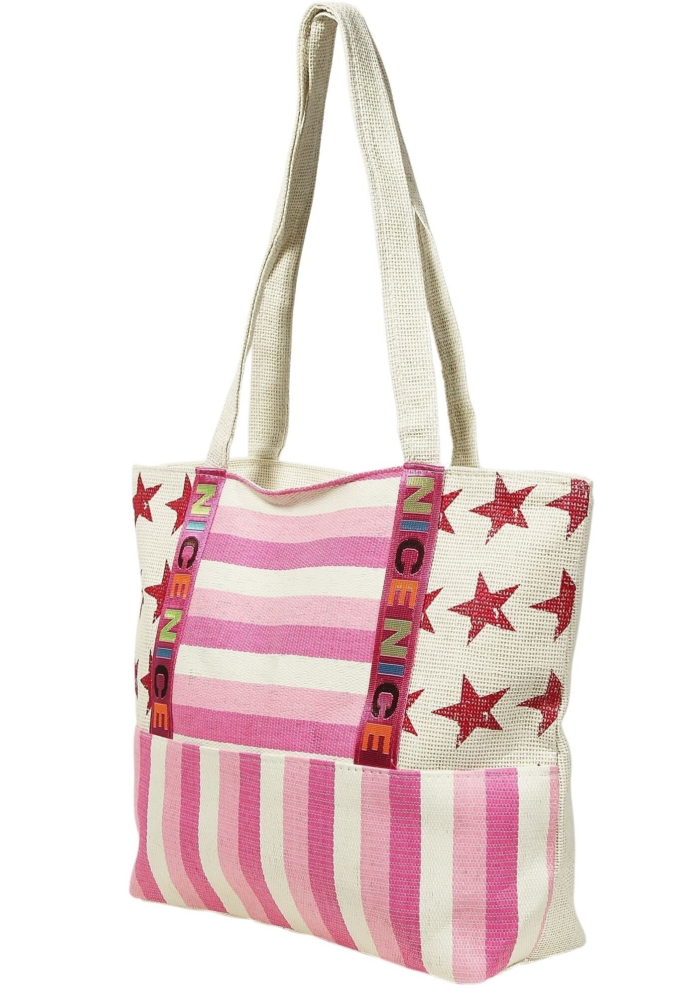 Cham Cham Strandtasche »mit Streifenmuster und Sternmotiv«