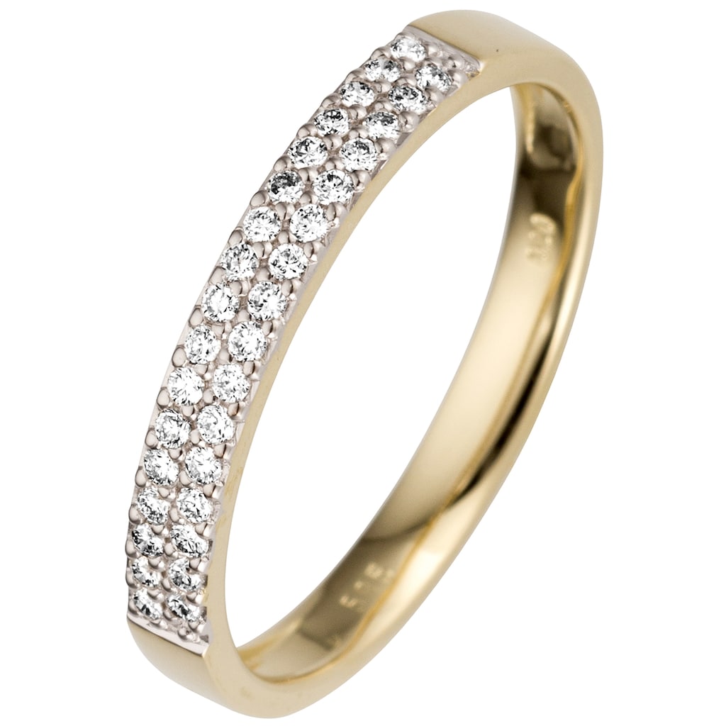 JOBO Fingerring 585 Gold mit 33 Diamanten