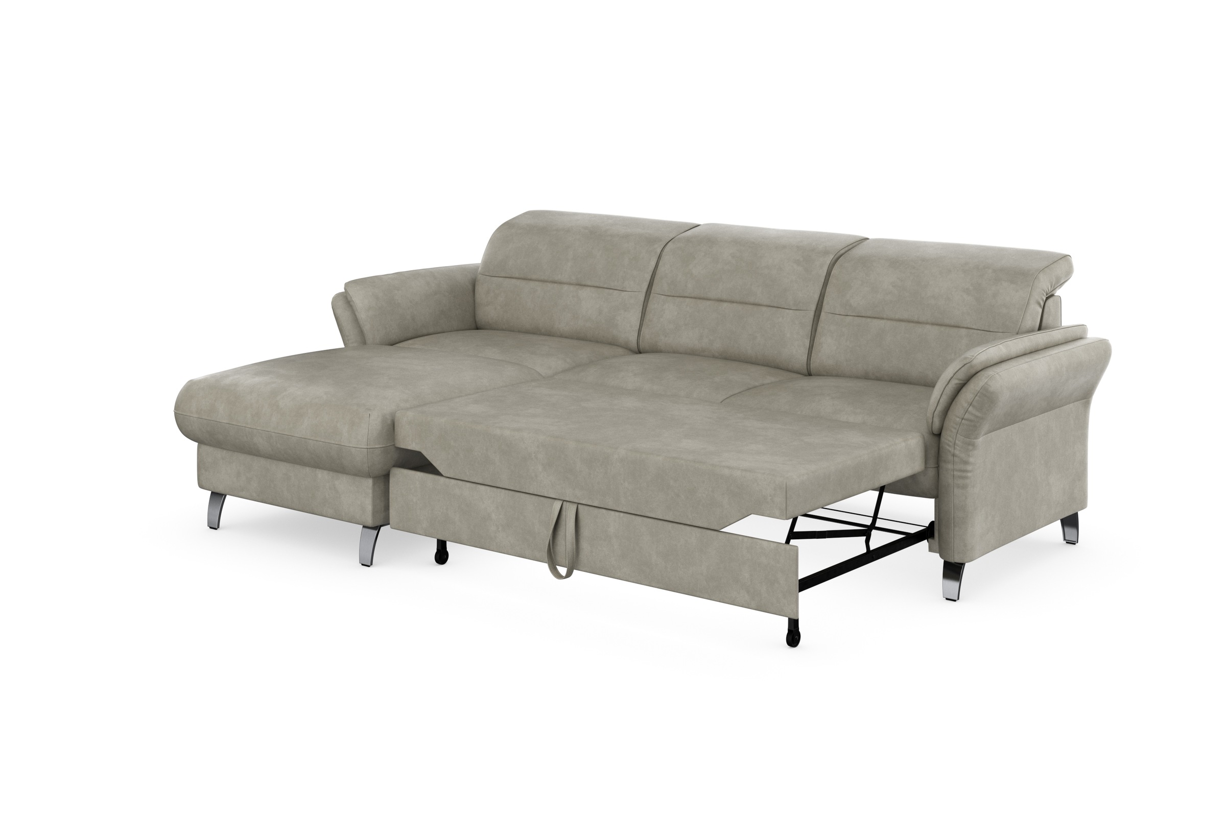 sit&more Ecksofa »Grenoble L-Form mit Federkern«, wahlweise mit Bettfunktion, Bettkasten, Arm- und Kopfteilverstellung