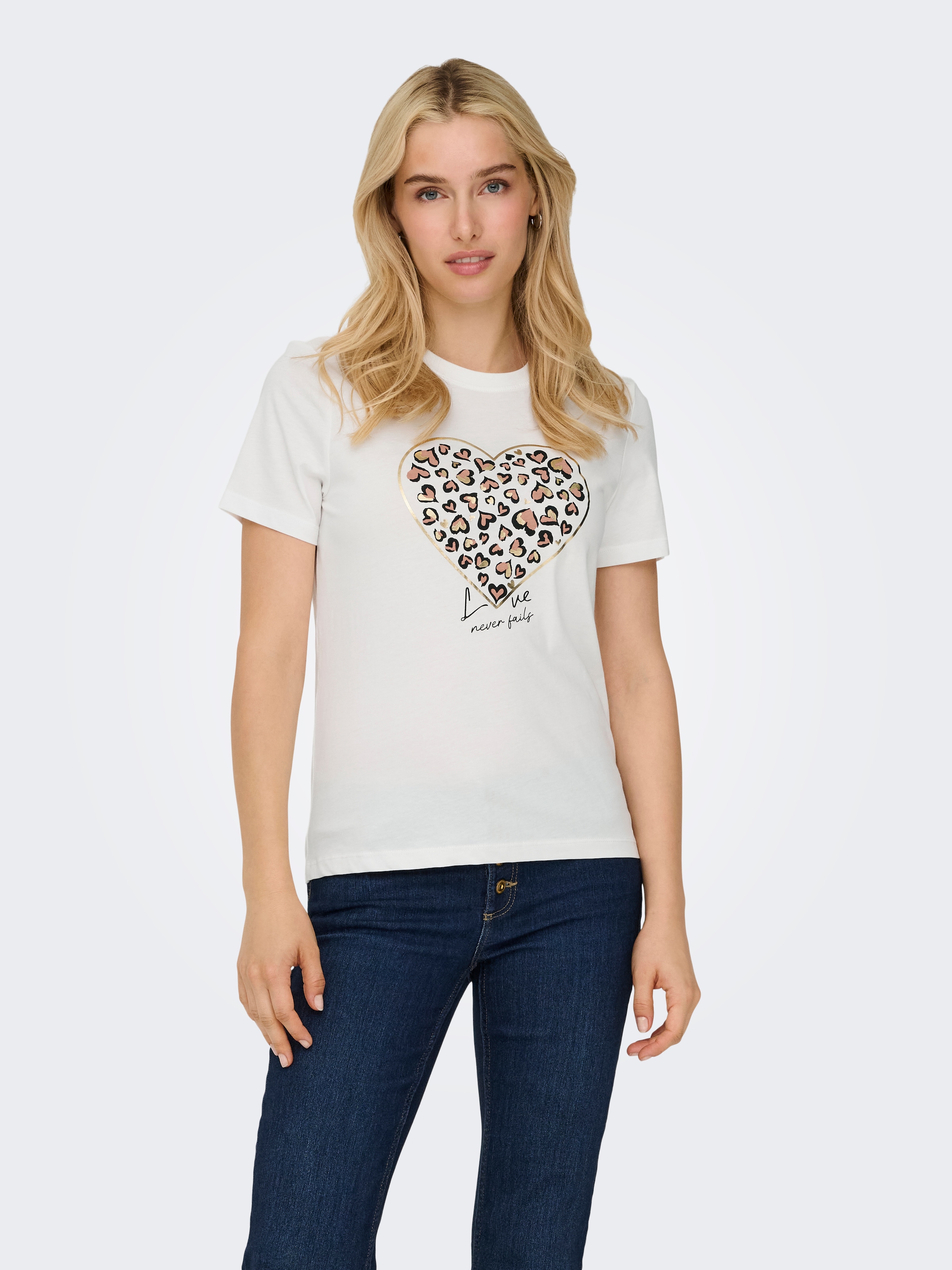 ONLY Kurzarmshirt "ONLTANYA LIFE REG S/S LEO PRINT TOP JRS" günstig online kaufen