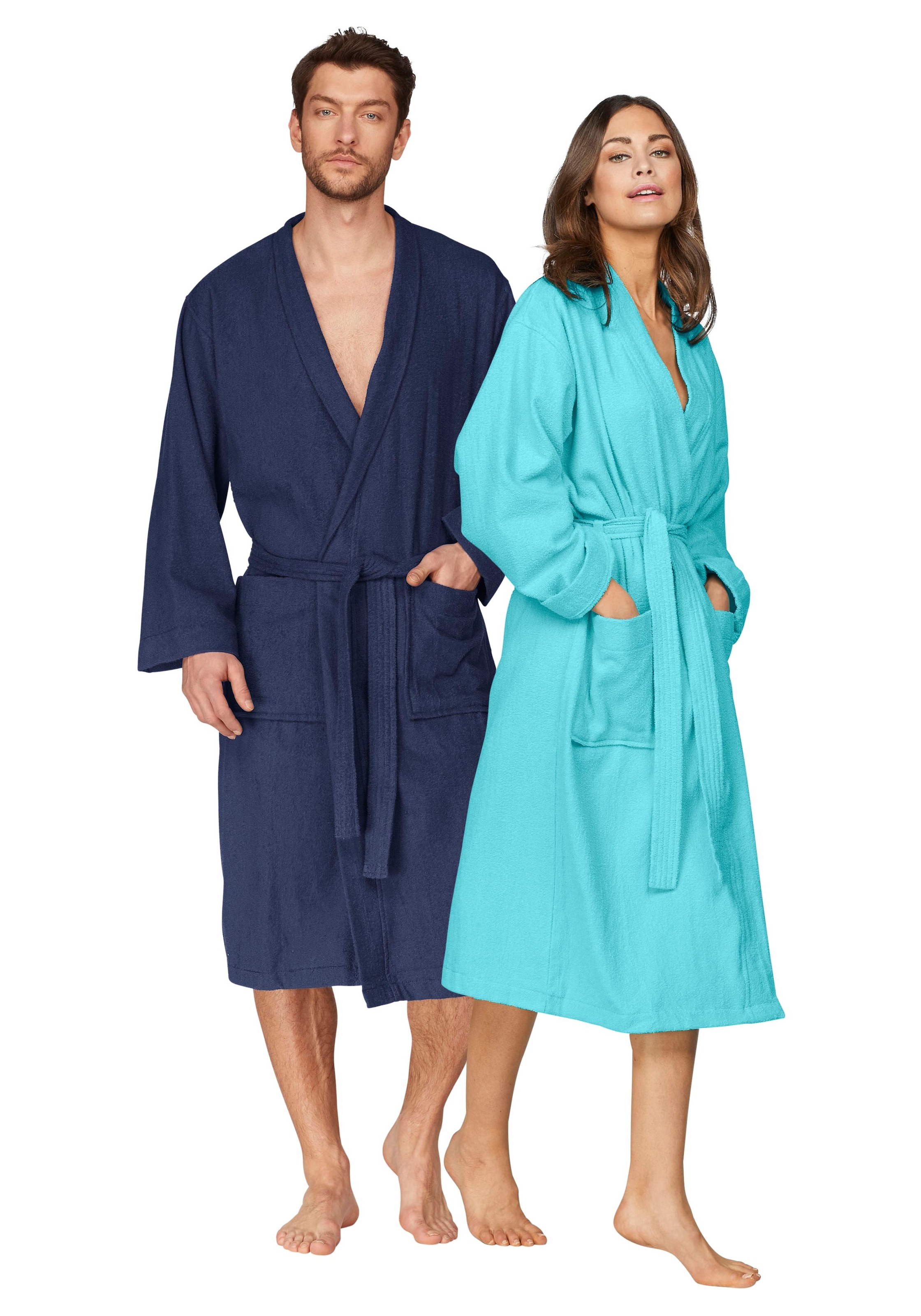 my home Unisex-Bademantel »Travel«, (1 St.), für Damen & Herren, leichte  Qualität, langer Bademantel, S-3XL im Sale | BAUR