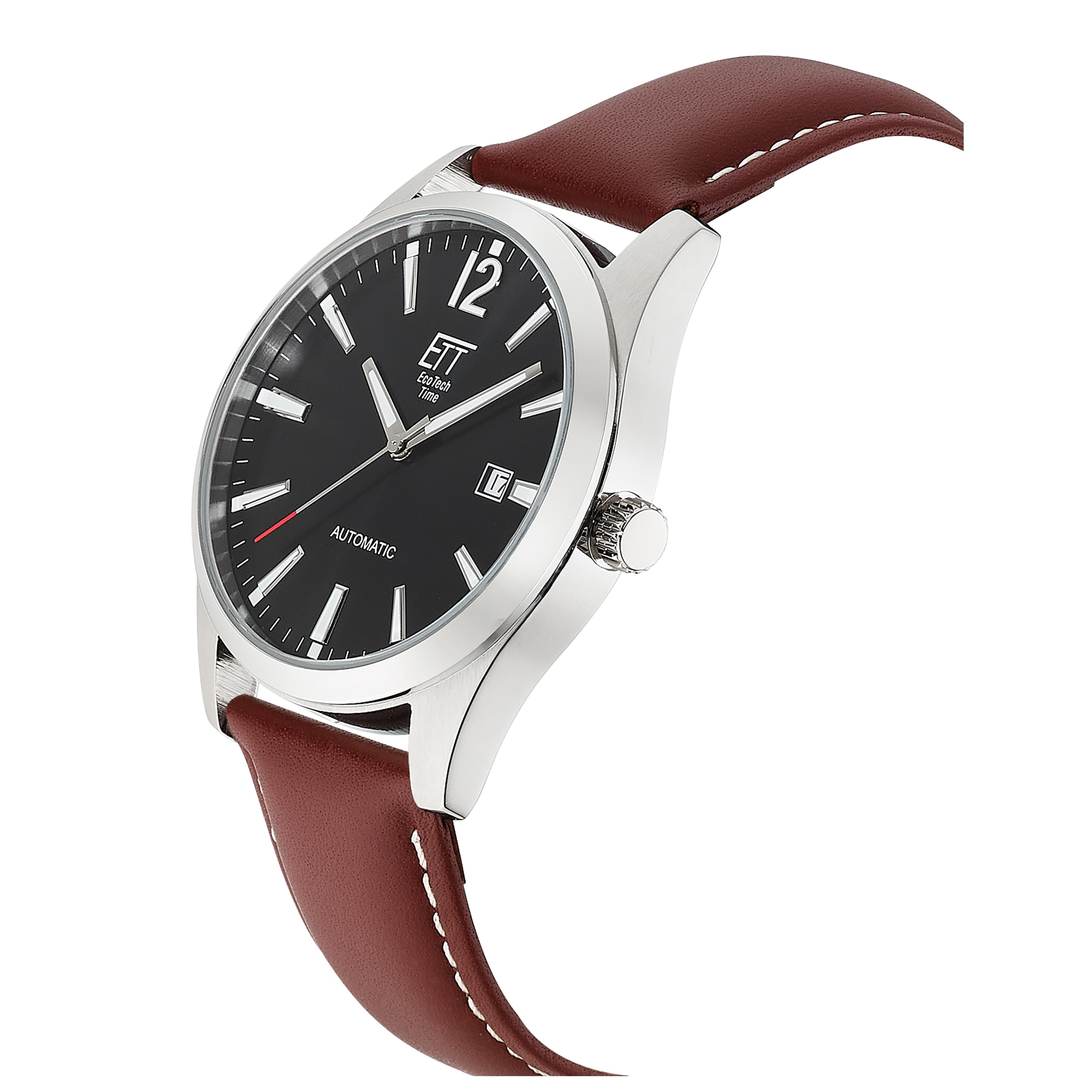 ETT Automatikuhr »Motion Drive« Armbanduhr, Herrenuhr, Mechanische Uhr, Lederarmband, analog, Tag