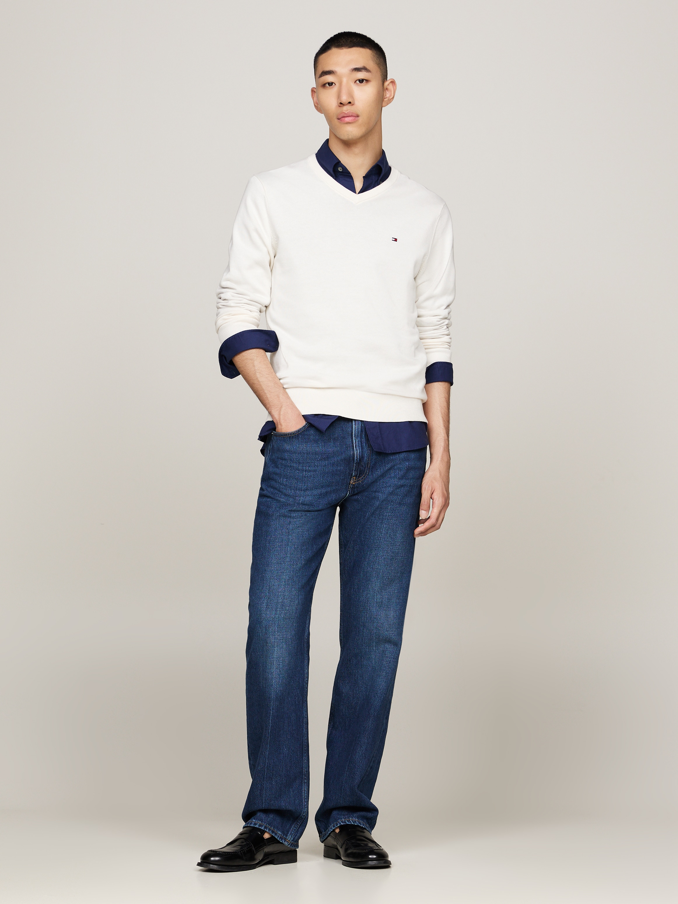 Tommy Hilfiger Strickpullover »ESSENTIAL COTTON V NECK«
