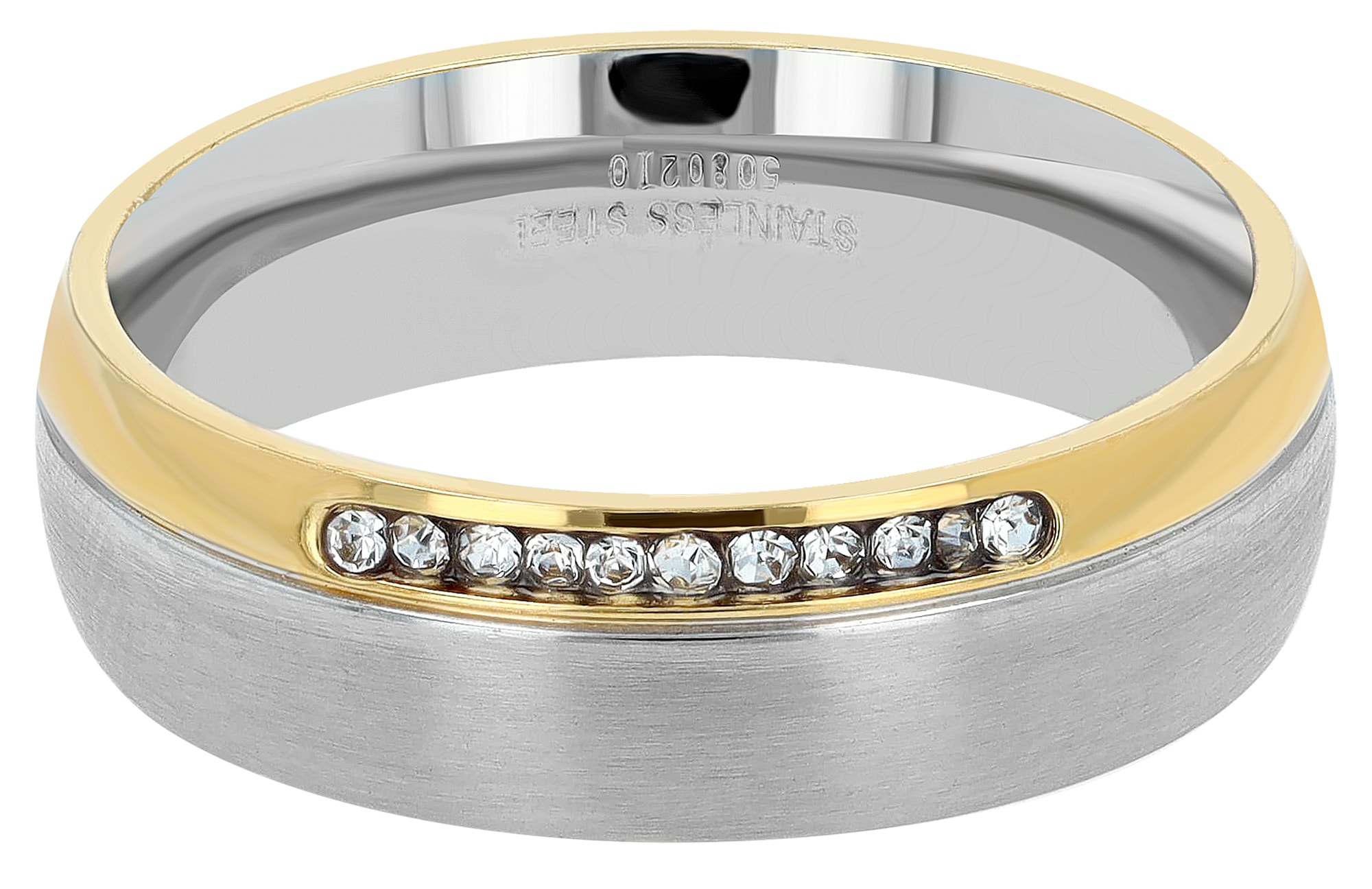 Fingerring ADELIA´S "Damen Ring aus Edelstahl" Gr. 52, weiß, Fingerringe, Damen, 52, Edelstahl, Fingerring