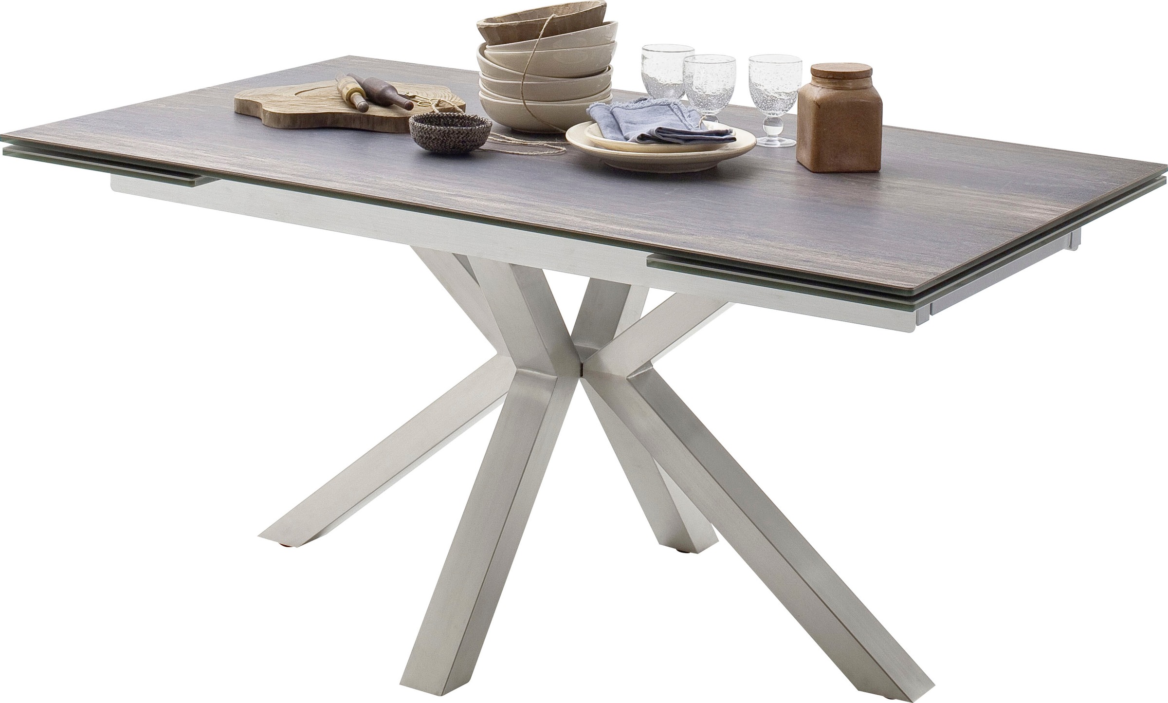 MCA furniture Esstisch »Nagano«, Esstisch Glas-Keramik mit Stirnauszug