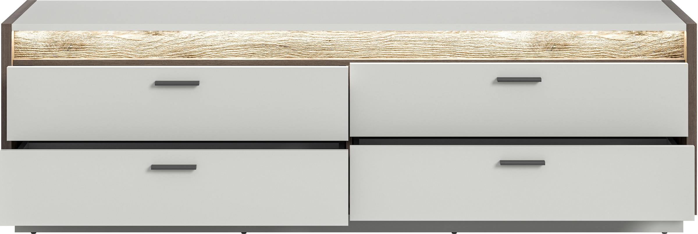 INOSIGN Lowboard »Treviso, Breite 187cm, inkl. Frontbeleuchtung, 4 Schubkästen«, TV-Board, Mediamöbel, TV-Bank, Fernsehschrank, Wohnzimmerschrank