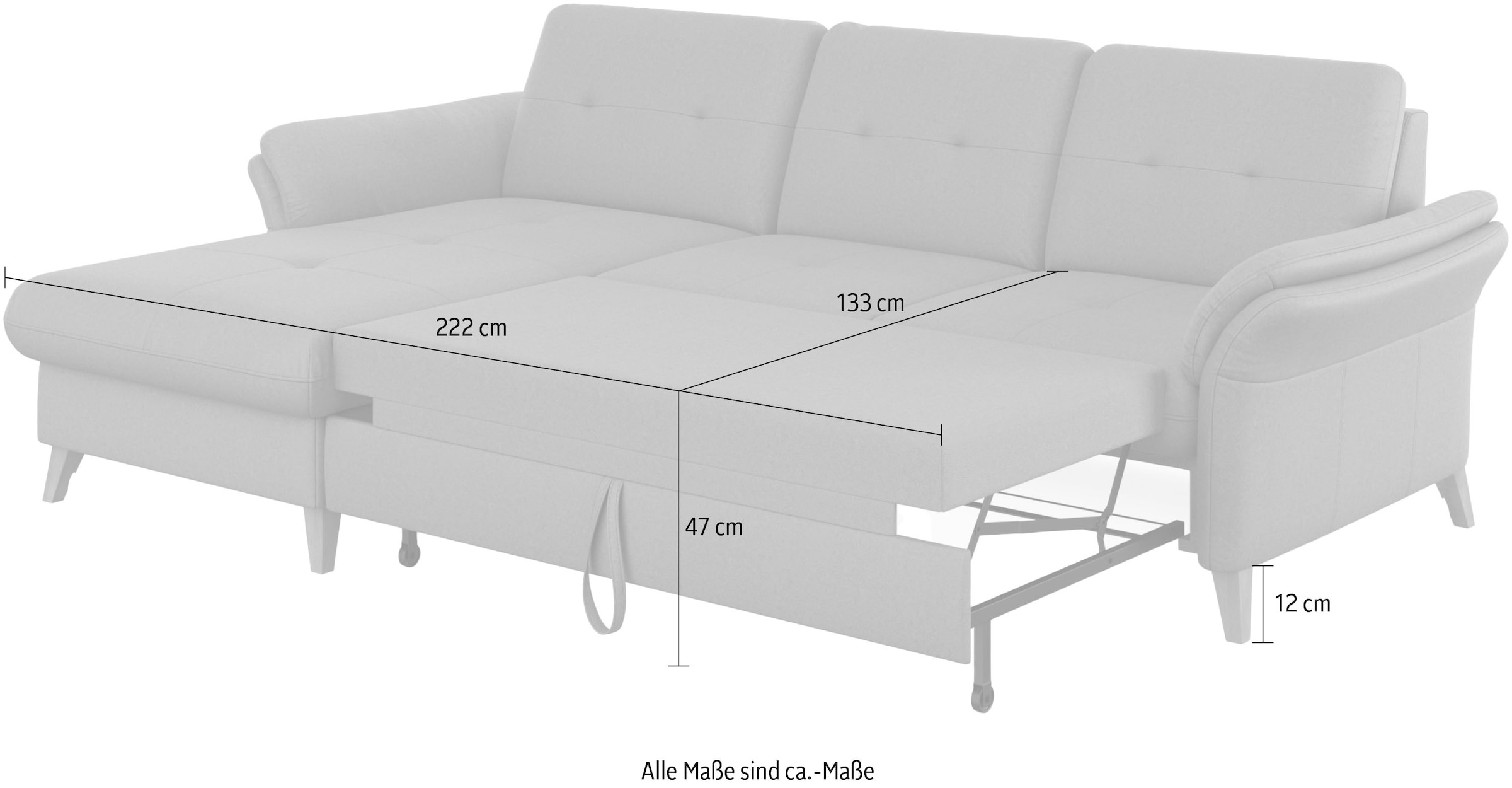 sit&more Ecksofa »Göteborg«, Sitztiefenverstellung und Federkern, wahlweise mit Bettfunktion