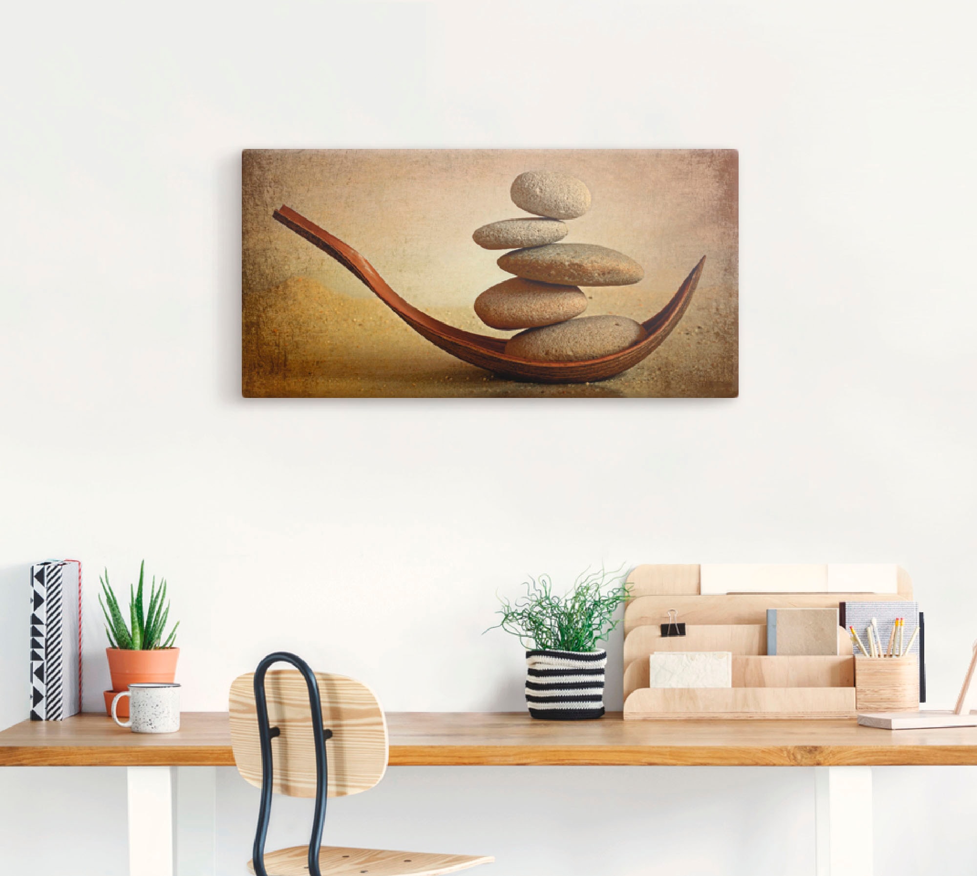 Artland Leinwandbild »Steinschiffchen«, Zen, (1 St.), auf Keilrahmen gespannt