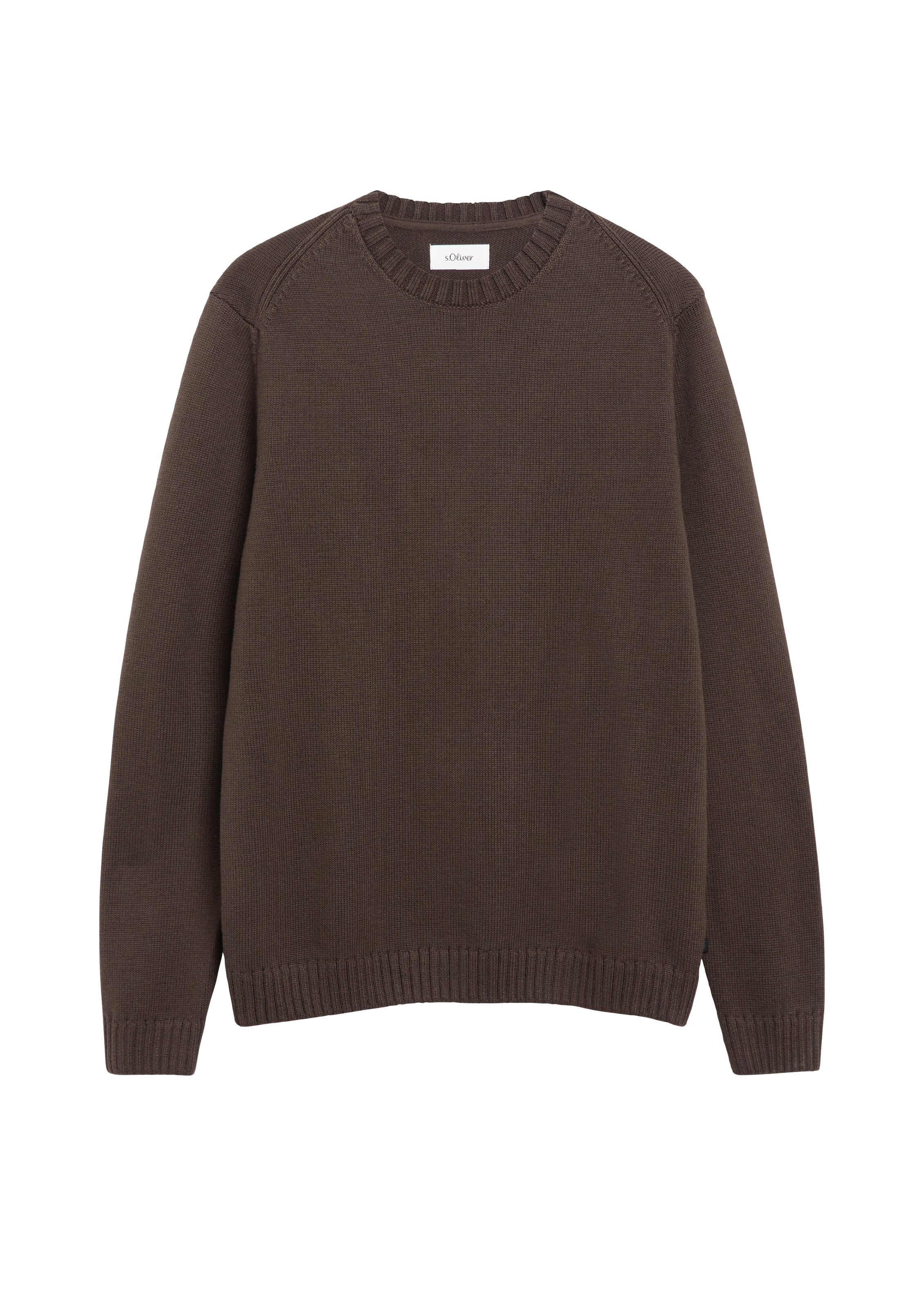 s.Oliver Strickpullover Langarmpullover / Unifarben / Baumwolle