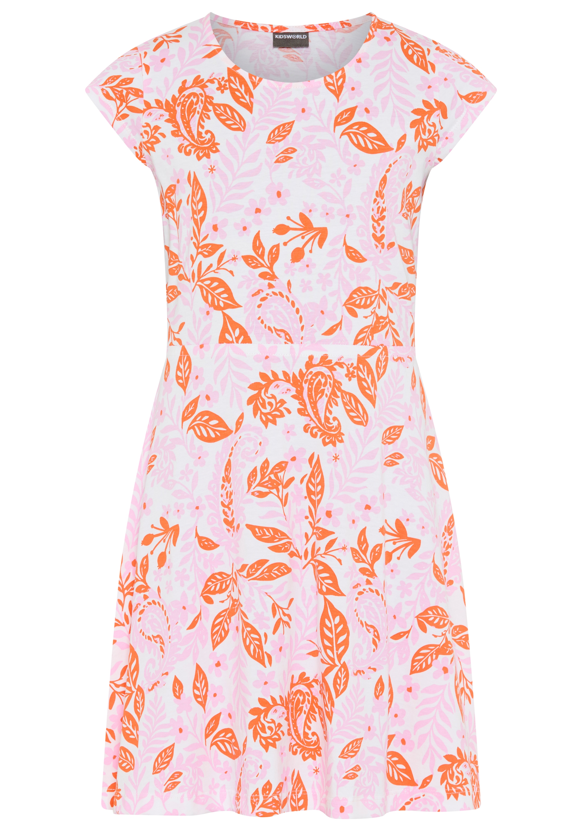 KIDSWORLD Jerseykleid »Kleid mit Paisley-Allover Muster« modischer Stil, für Mädchen, aus Single Jersey, Kurzarm