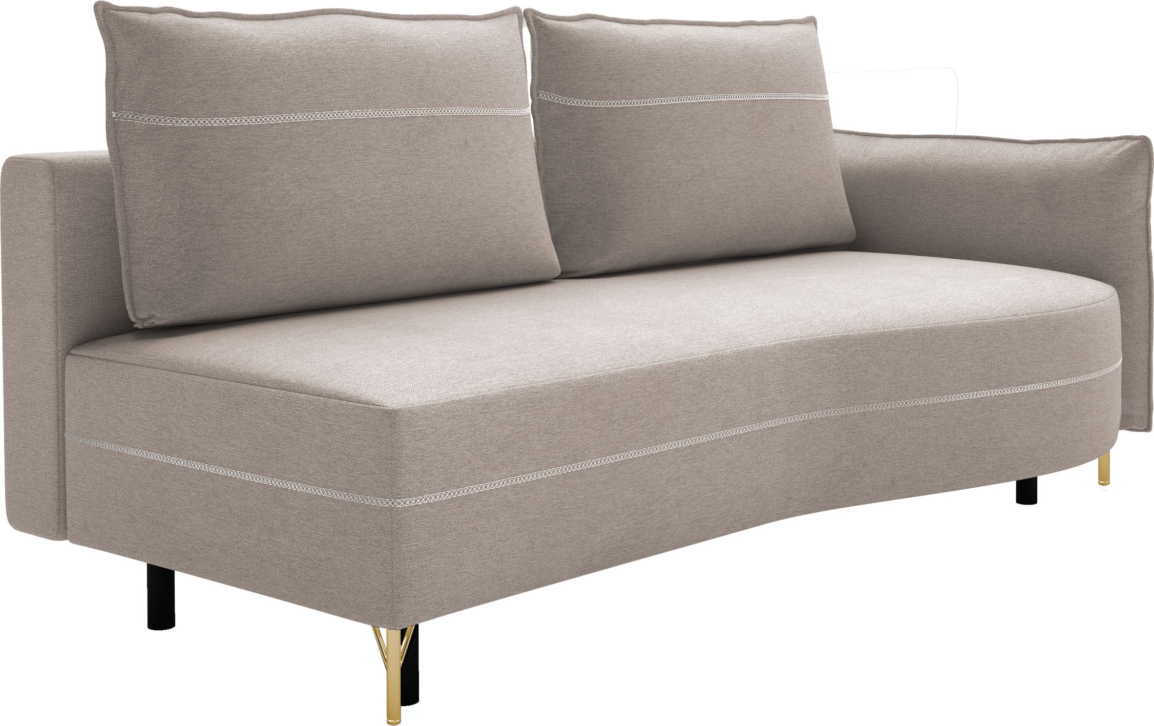 Thumbnail - exxpo - sofa fashion Loungesofa "Ortis mit toller Kontrastnaht, Solitärmöbel, bequem, schmale Armlehne", Schlafsofa mit ...