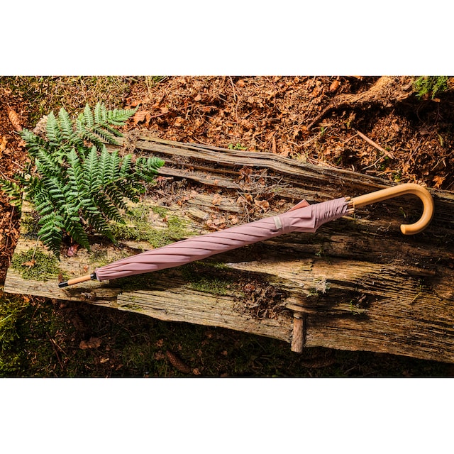 doppler® Stockregenschirm »nature Long, gentle rose«, aus recyceltem  Material mit Schirmgriff aus Holz kaufen | BAUR
