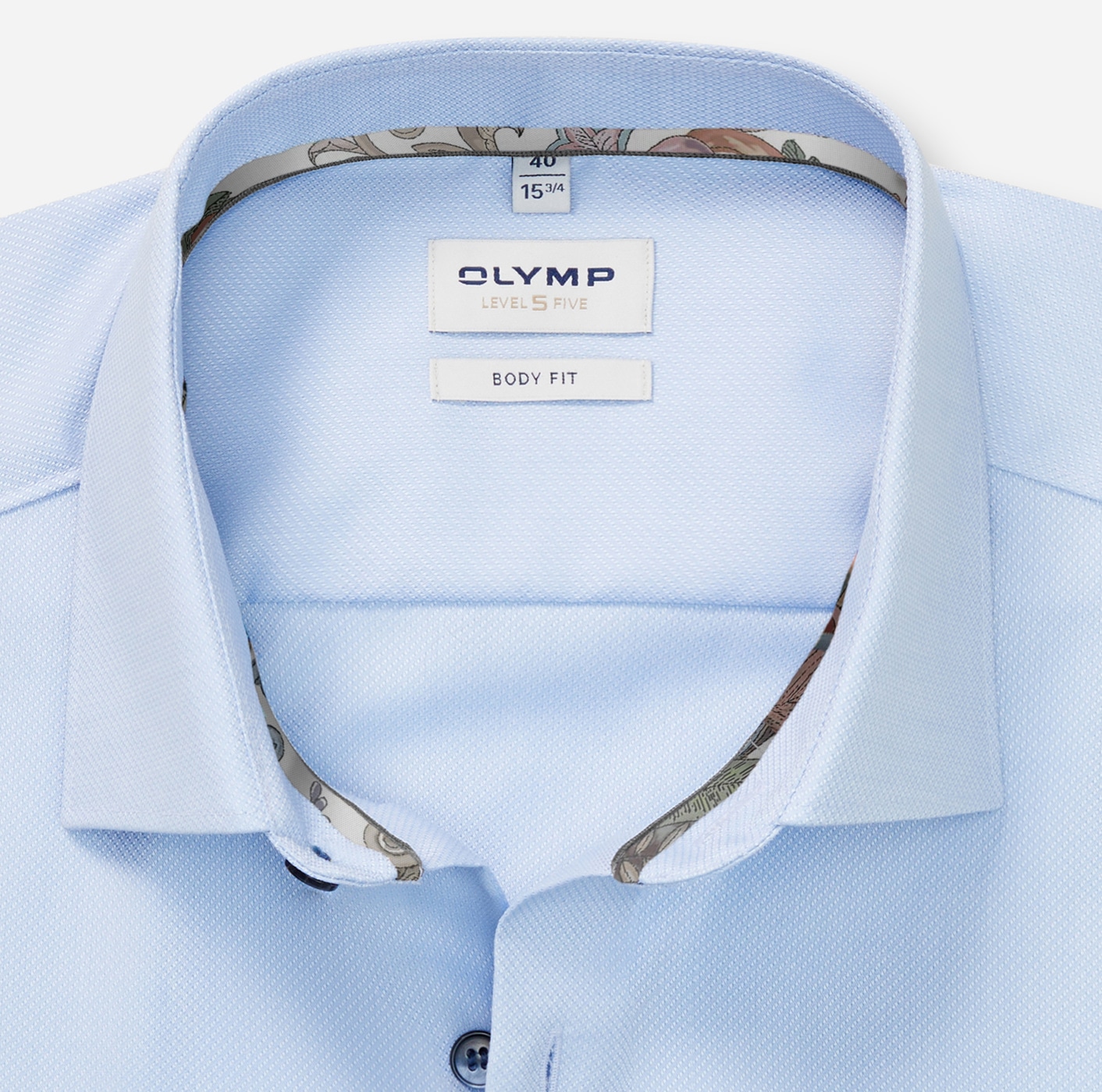 OLYMP Businesshemd »Level 5«, Manschetteninnenseite gemustert, body fit, New York-Kentkragen