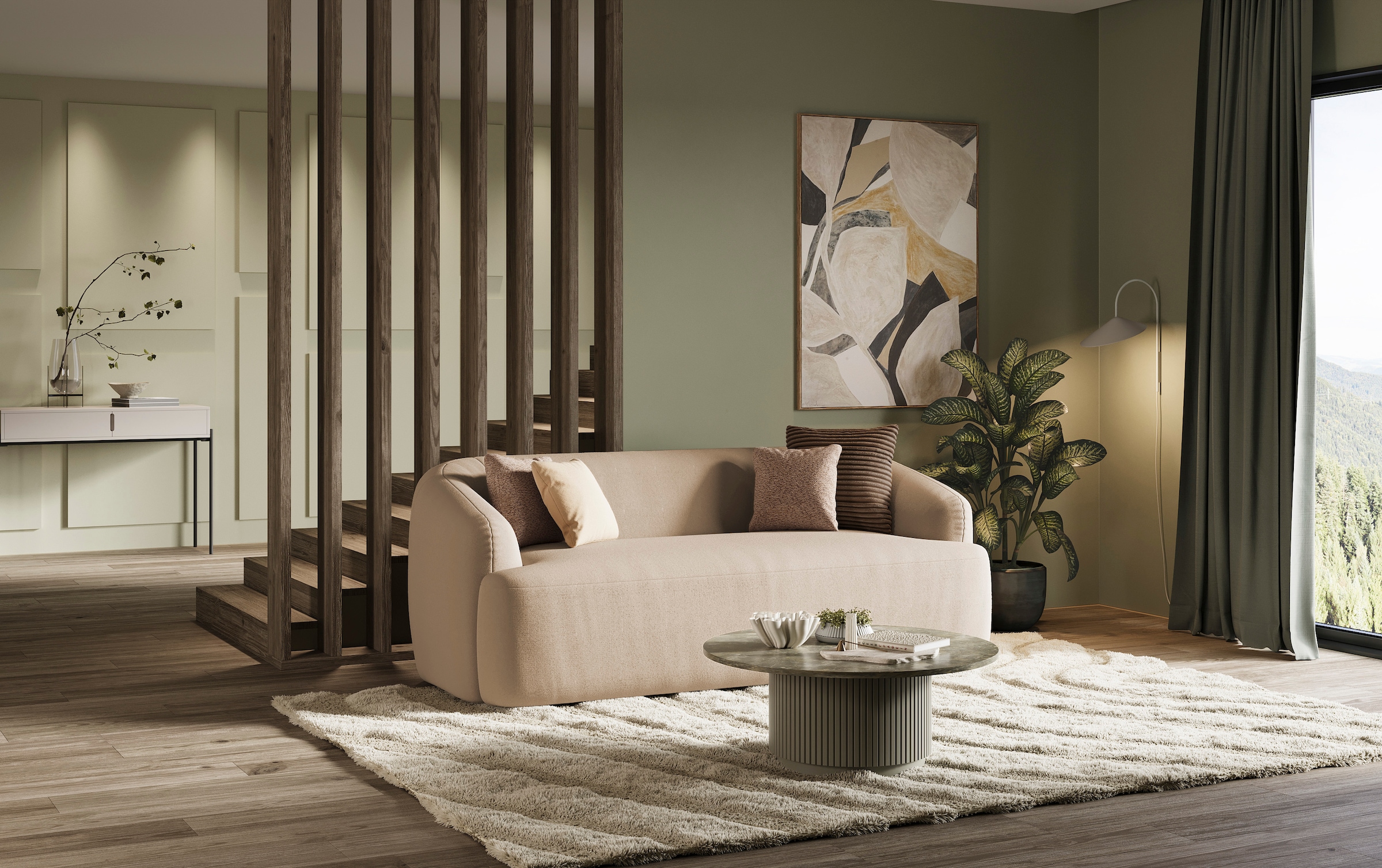 INOSIGN 2-Sitzer »Nergal, Einzelsofa Breite 217cm, organisches Design«, Modernes Design, schlichte Optik, stilvoller Blickfang im Wohnzimmer