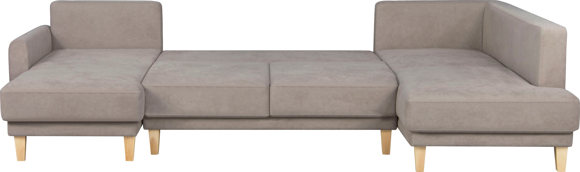 Home affaire Wohnlandschaft »TRIPLO U-Form wahlweise mit Schlaffunktion, B/T/H: 310/192/90 cm«, Schlafsofa, auch mit Bettkasten, Steppung im Rückenkissen