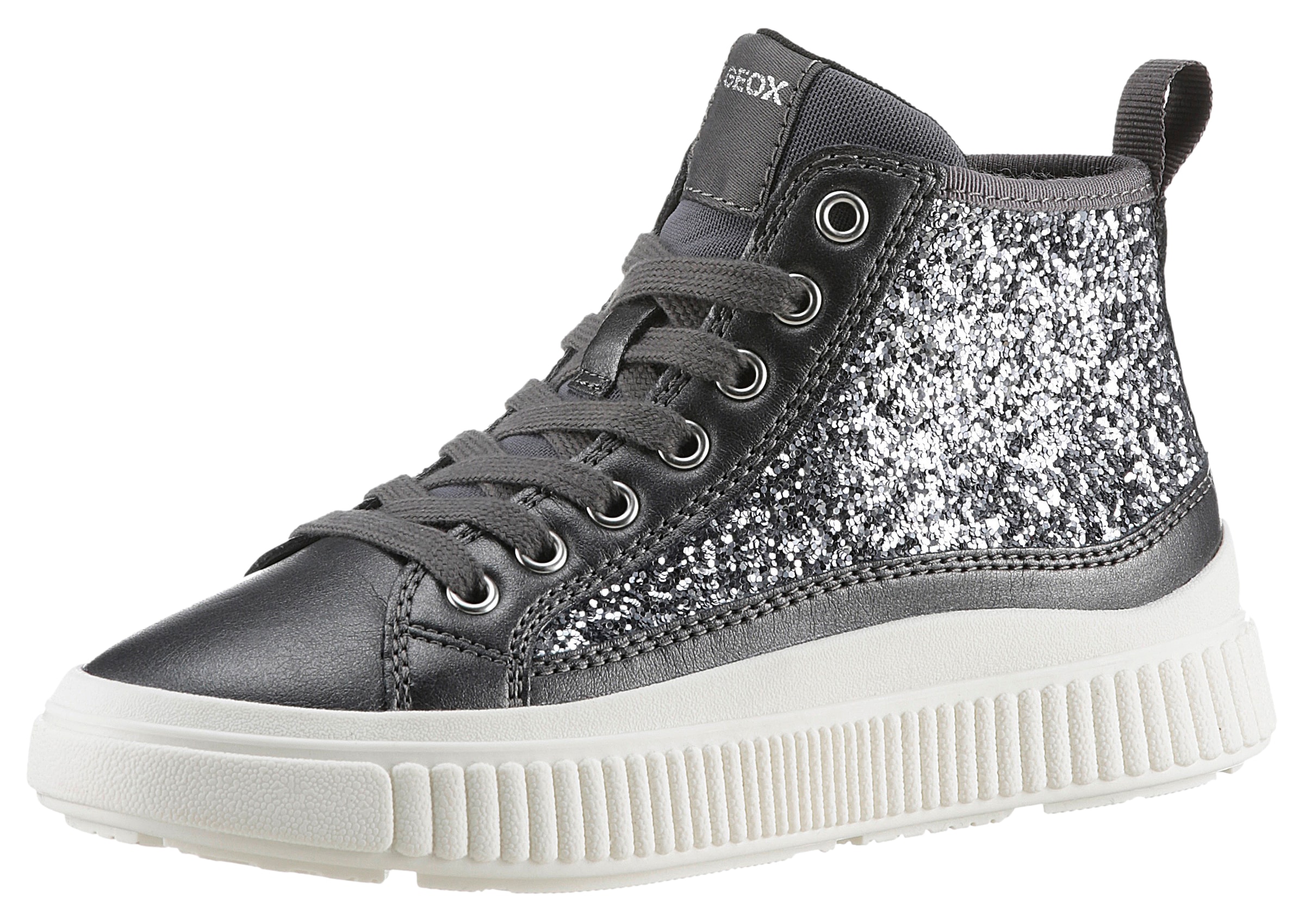 Geox Sneaker »J LAQUINNY GIRL D«, High Top Sneaker, Schnürboots, Freizeitschuh mit Plateausohle