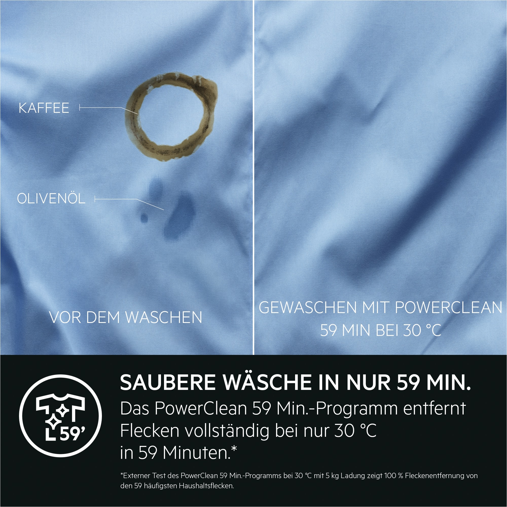 AEG Waschmaschine 8000 »LR8EW75400« 10 kg 1400 U/min PowerClean: Vollständige Fleckenentfernung in 59 Min-Programm bei 30°C
