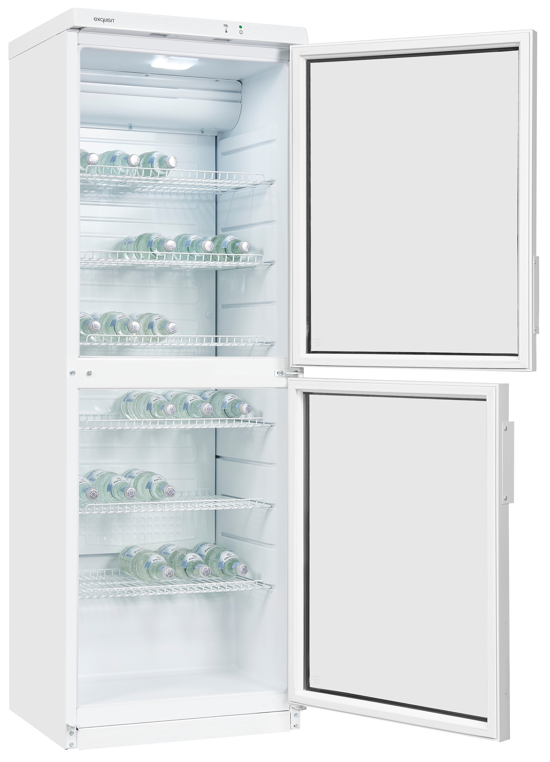 exquisit Getränkekühlschrank »GKS350-2-GT-280D weiss«, 320 L Volumen, Getränkekühlschrank mit Glastür, LED