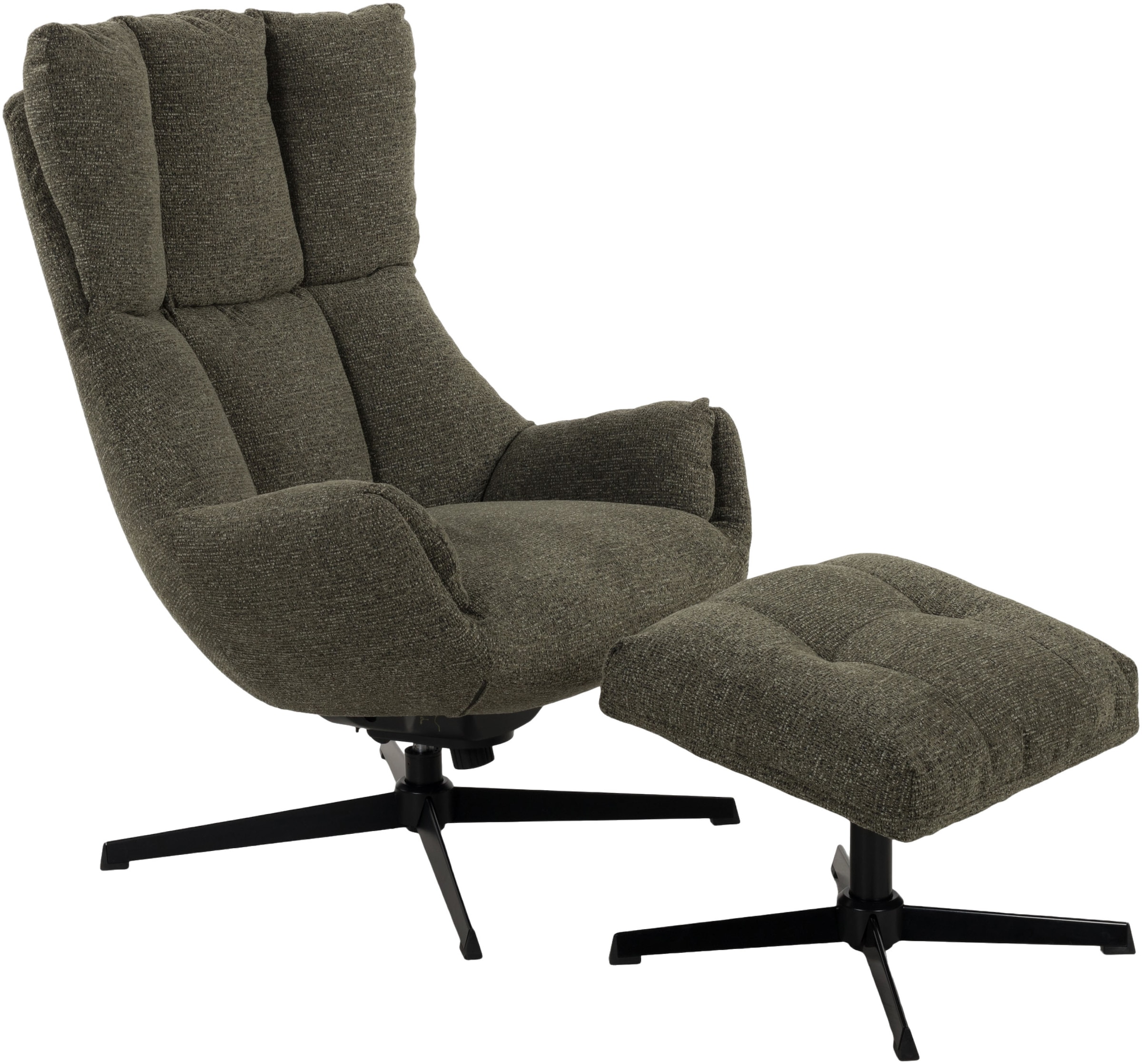 Duo Collection Relaxsessel »Pruna« 360° drehbar mit Rückholfunktion, Wippmechanik, inkl. Hocker