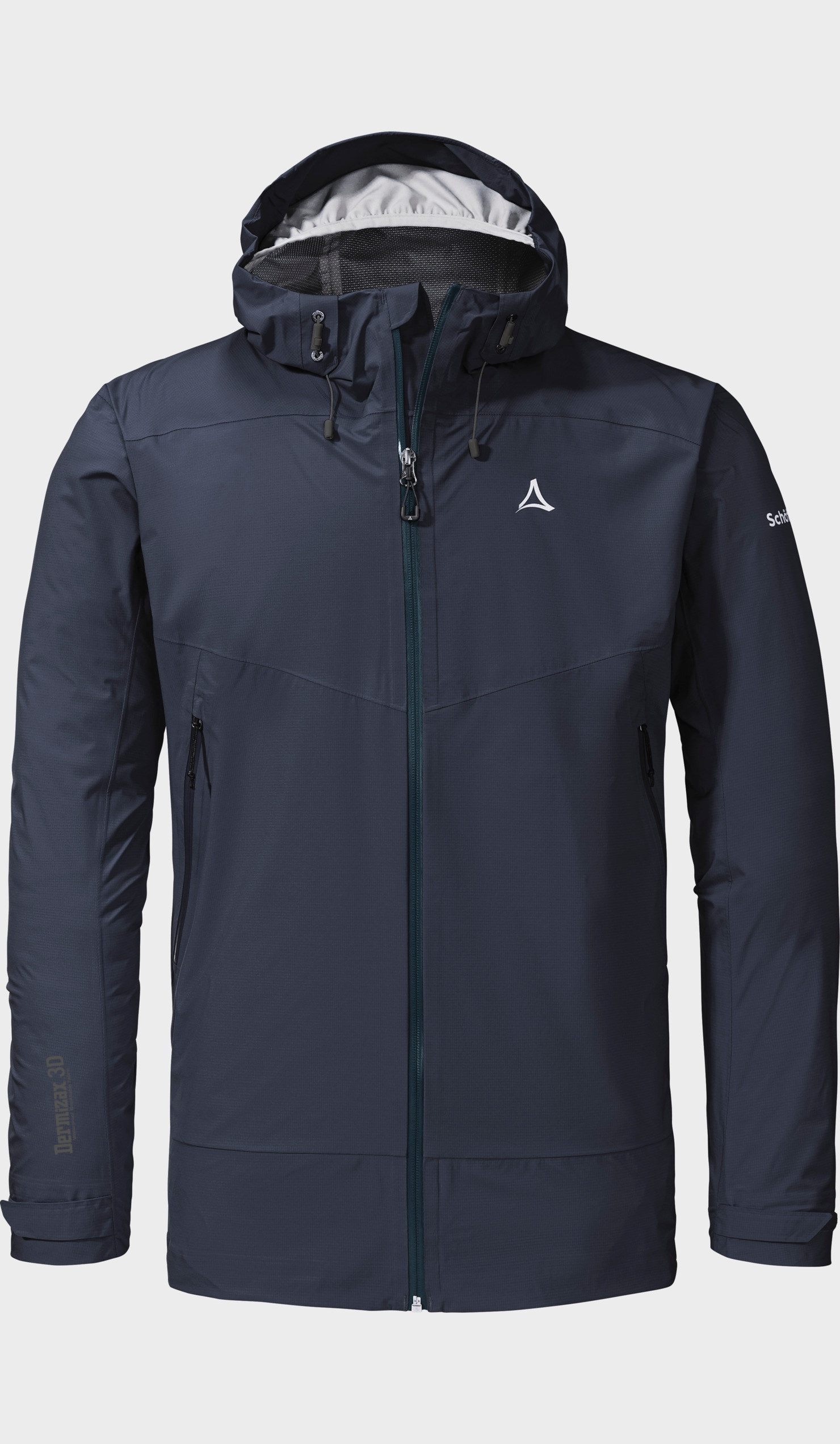 Outdoorjacke SCHÖFFEL "2.5L 3D Jacket Vistdal M", Herren, Gr. 50, blau (8820, blau), Oberstoff: 100% Nylon; (Membran: Polyurethan), regular fit, hoch geschlossener Ausschnitt, Jacken Outdoorjacke