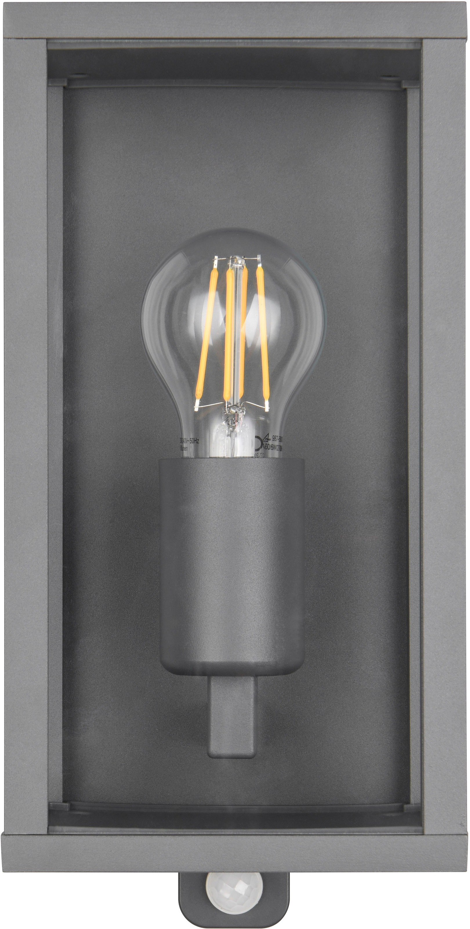 TRIO Leuchten Außen-Wandleuchte »GARONNE, Outdoor Wandlampe exkl 1x E27 max 60W, Hauswand-Leuchte« E27 1 Stk. warmweiß - kaltweiß Garten Wandleuchte IP44 mit Bewegungsmelder, Leuchtdauer einstellbar