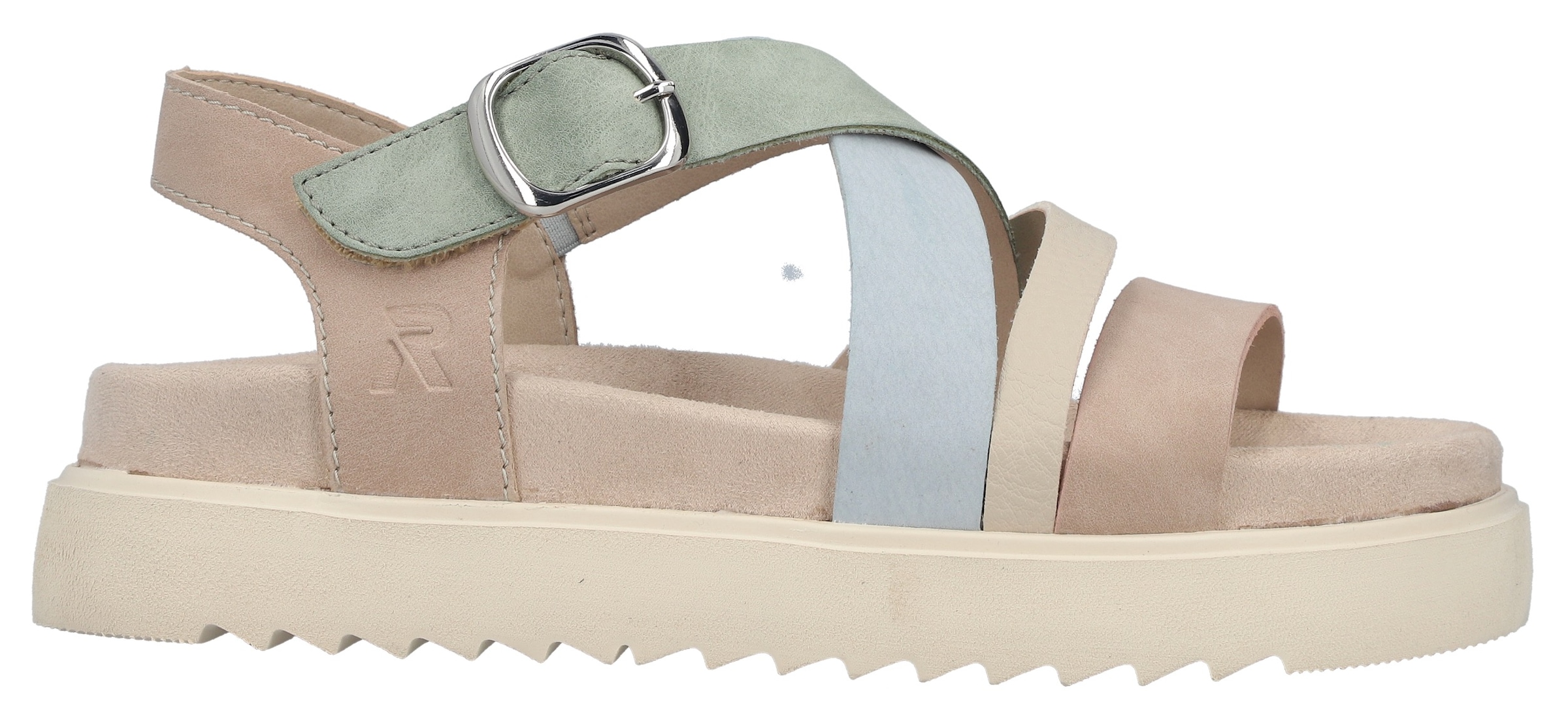 Rieker Plateausandale  Plateausandale, Sommerschuh mit Klett