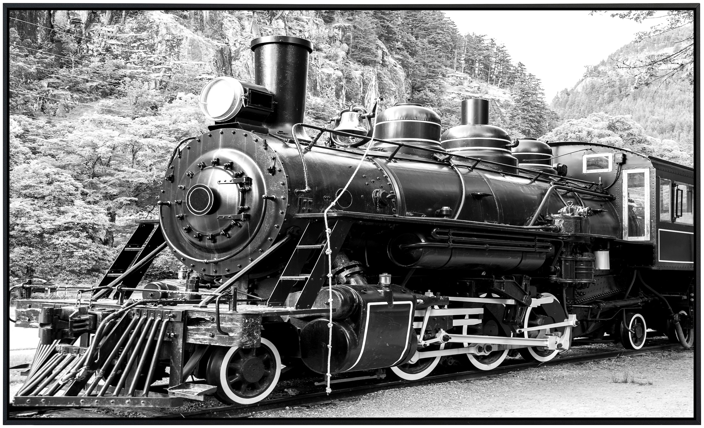 Papermoon Infrarotheizung »Dampflokomotive Schwarz & Weiß«, sehr angenehme Strahlungswärme