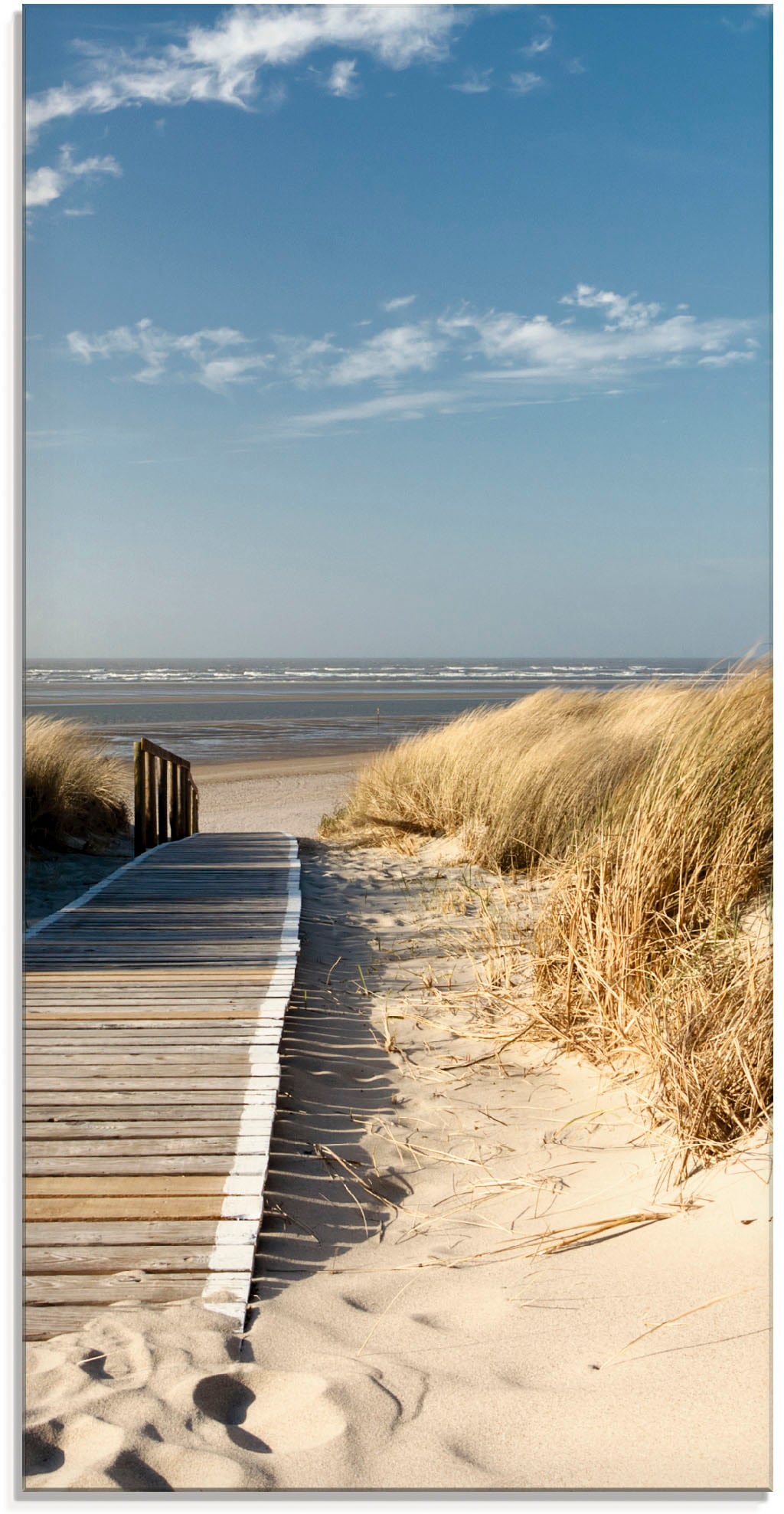 Artland Glasbild "Nordseestrand auf Langeoog - Steg" Strand 1 Stk. tlg. in verschiedenen Größen