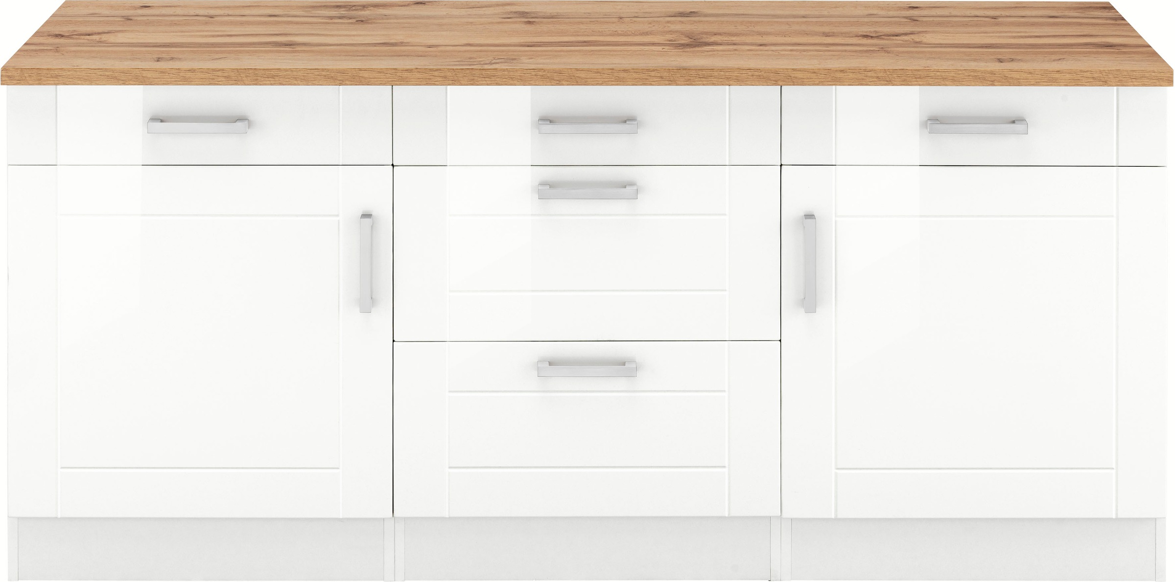 KOCHSTATION Unterschrank »KS-Tinnum«, 180 cm breit, Metallgriffe, MDF Fronten, 3 Schubkästen, 2 Auszüge