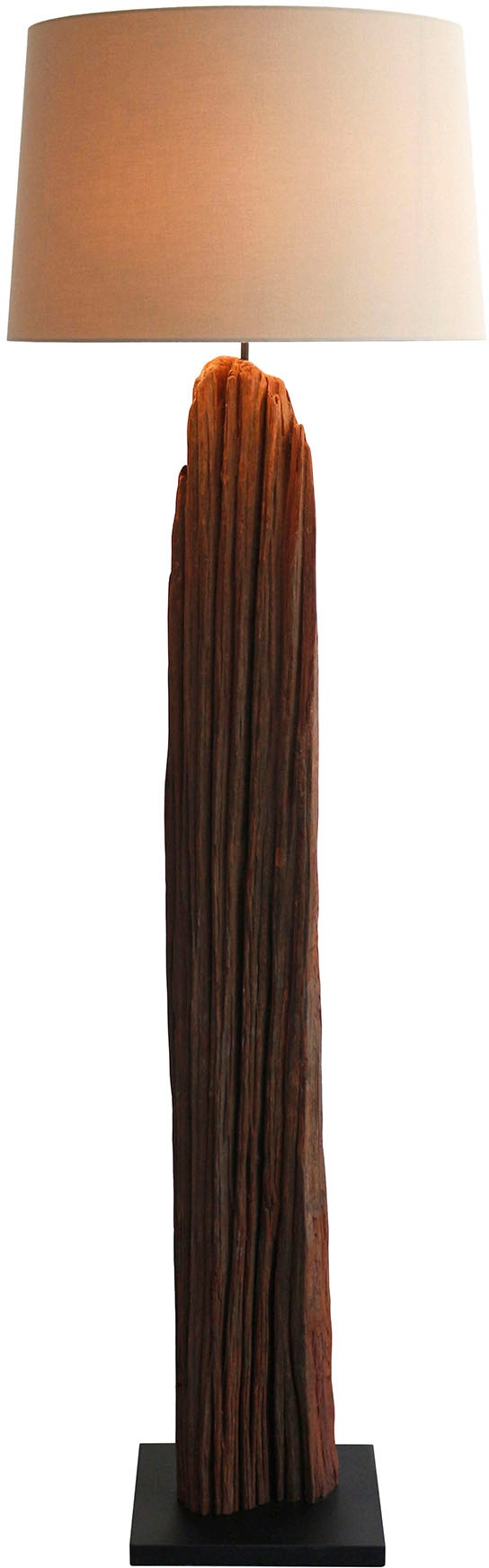 SALESFEVER Stehlampe "Rosy", schwarz-weiß (schwarz, natur, weiß), 1, Ø 55cm H: 175cm, 1 Stk., Leuchten, handgefertigt, mit Leinenschirm, Stehlampe