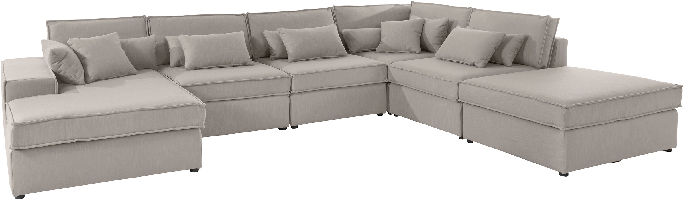 OTTO home Wohnlandschaft "Florid U-Form" 6 Teile, bestehend aus Modulen, vi günstig online kaufen