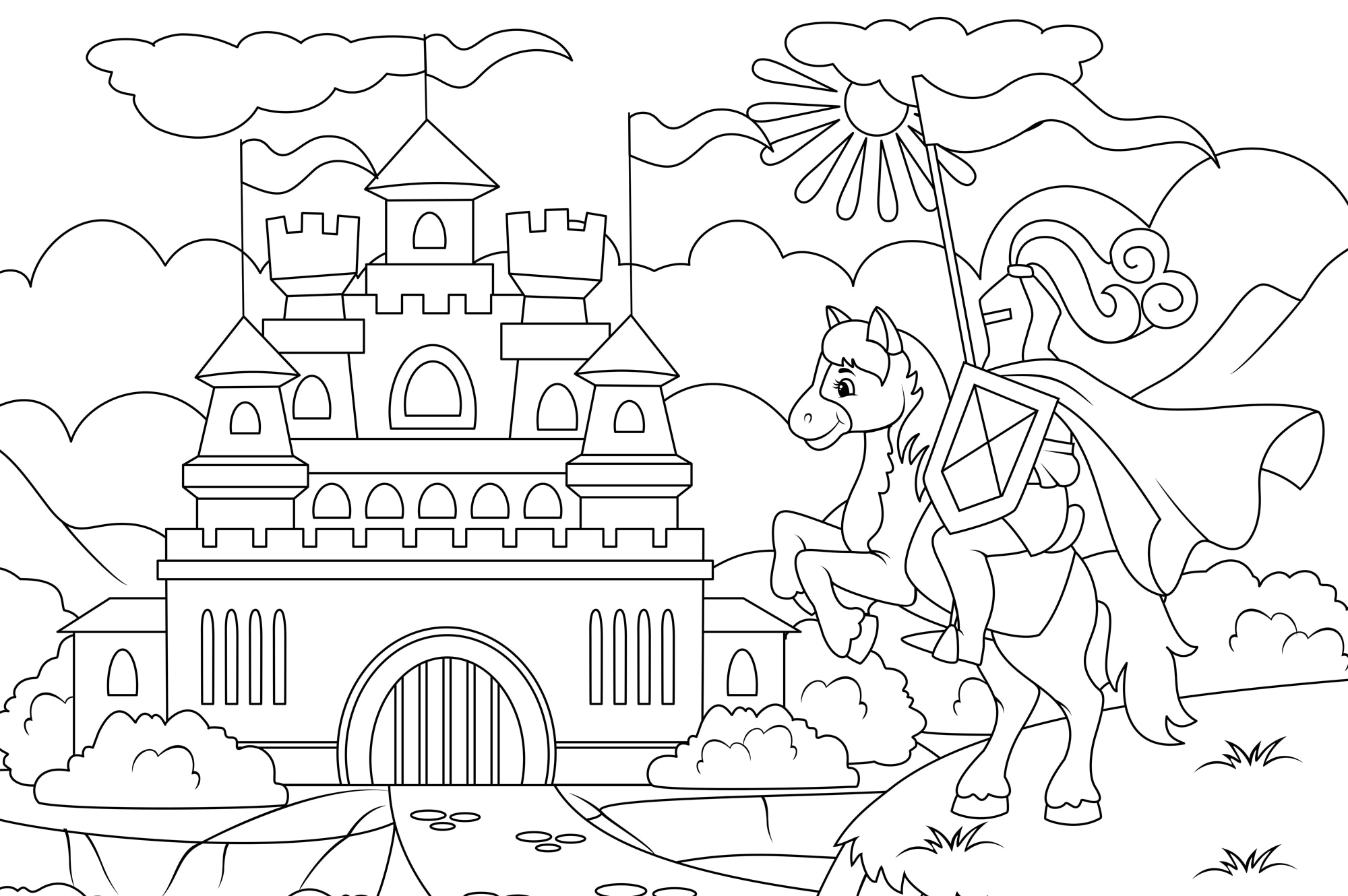 queence Wandsticker »Ritterburg«, (1 St.), DIY-Wandsticker zum Bemalen