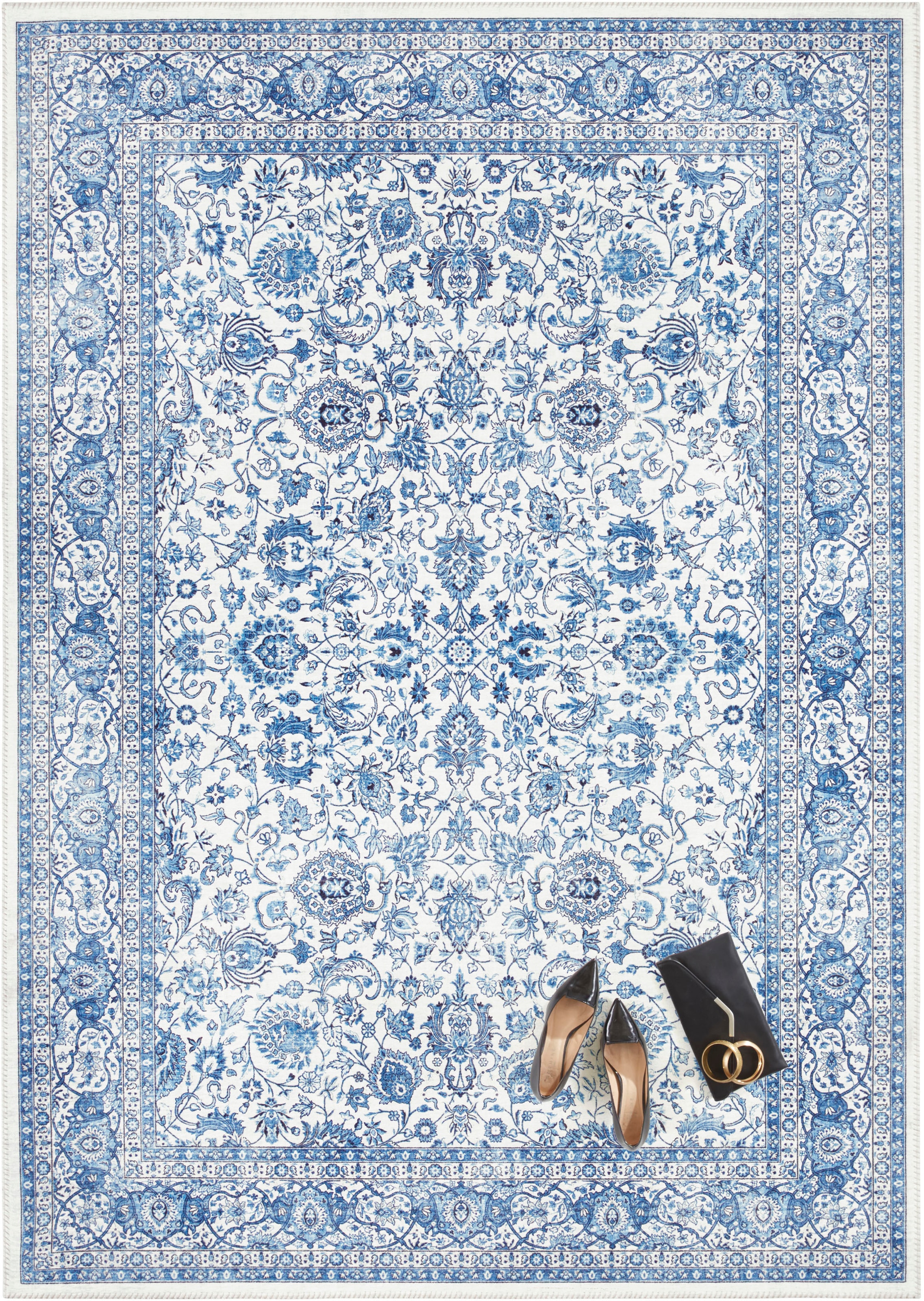 ELLE DECORATION Teppich »Keshan Maschad«, rechteckig, 5 mm Höhe, Orientalisch, Läufer, Kurzflor, Vintage, Wohnzimmer, Schlafzimmer