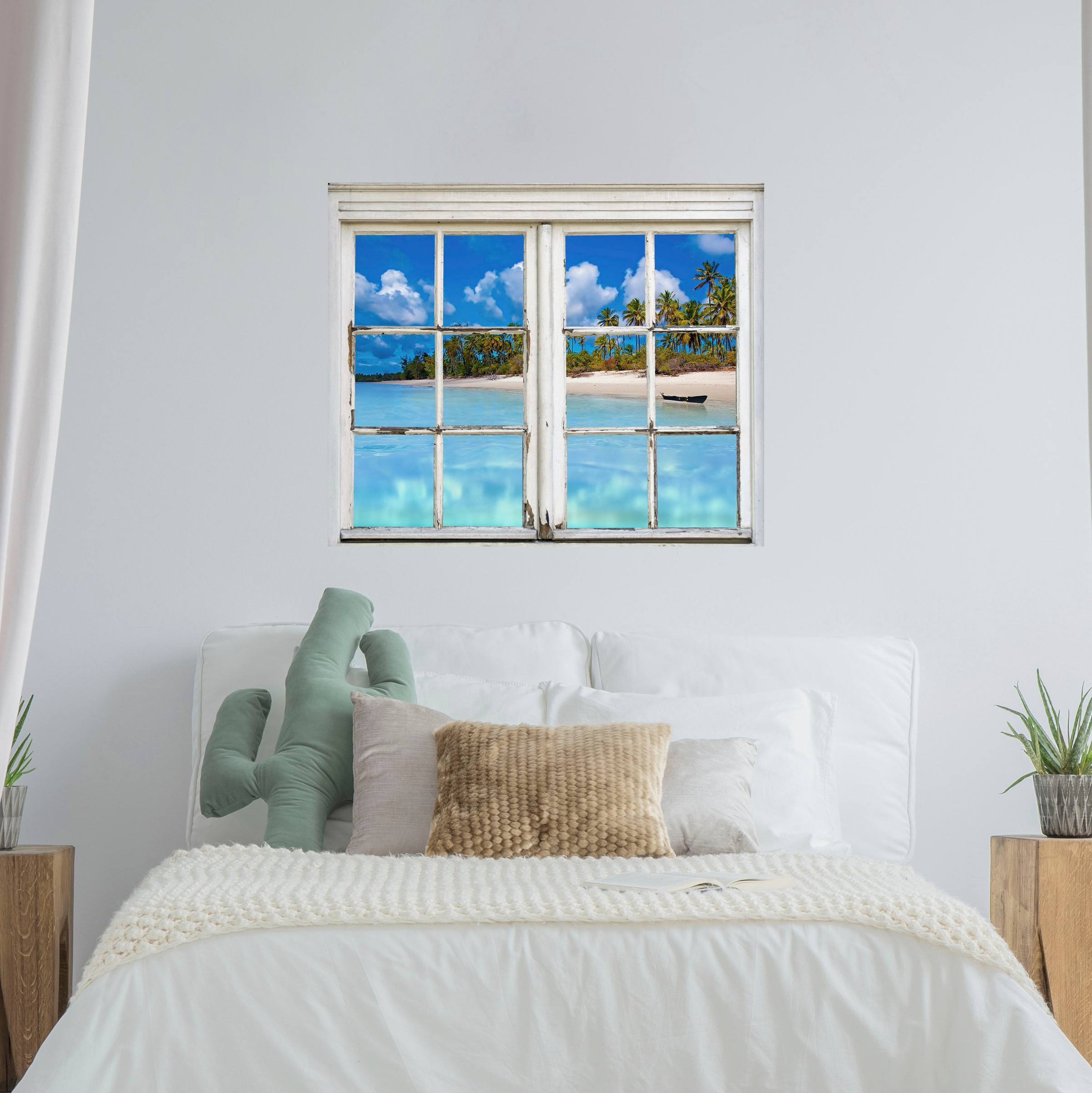 queence Wandsticker "Insel", Wandsticker, Wandbild, selbstklebend, 3D, Fens günstig online kaufen