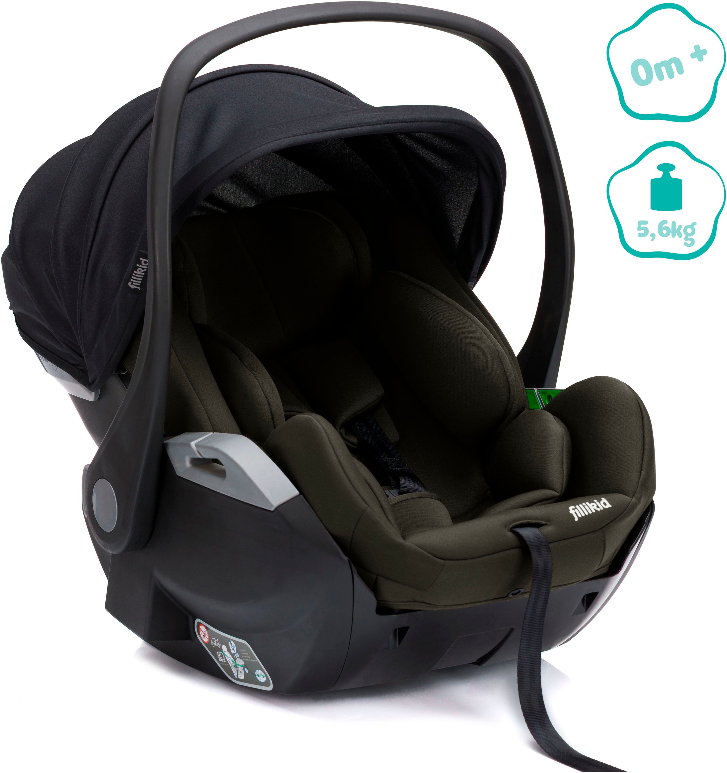Fillikid Autokindersitz »NOA, inkl. Basisstation«, Gr. 0, 360 °