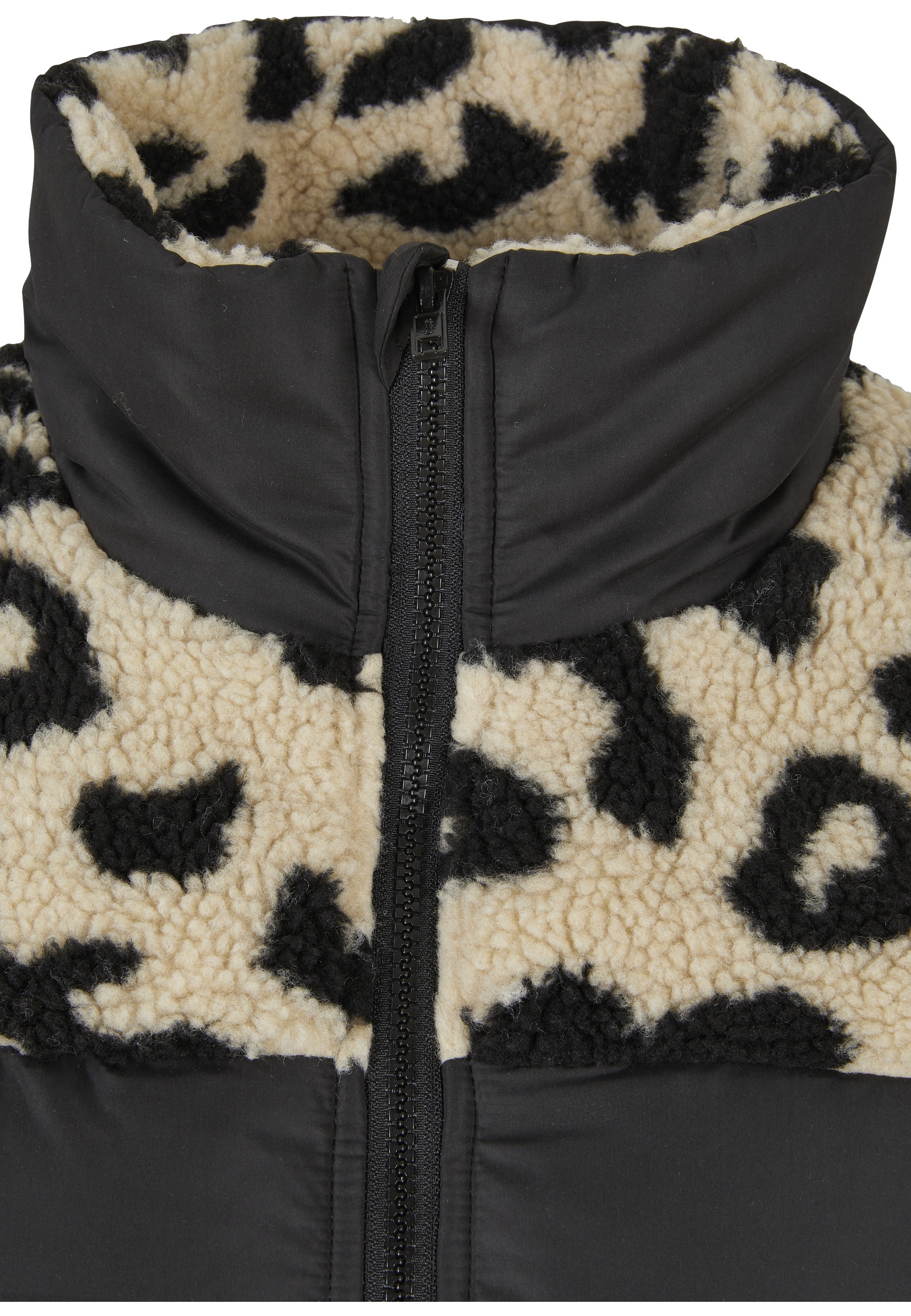 Urban Classics Veste Matelassée Aop Sherpa Mixed Black / Sand Leo XS Femme 2