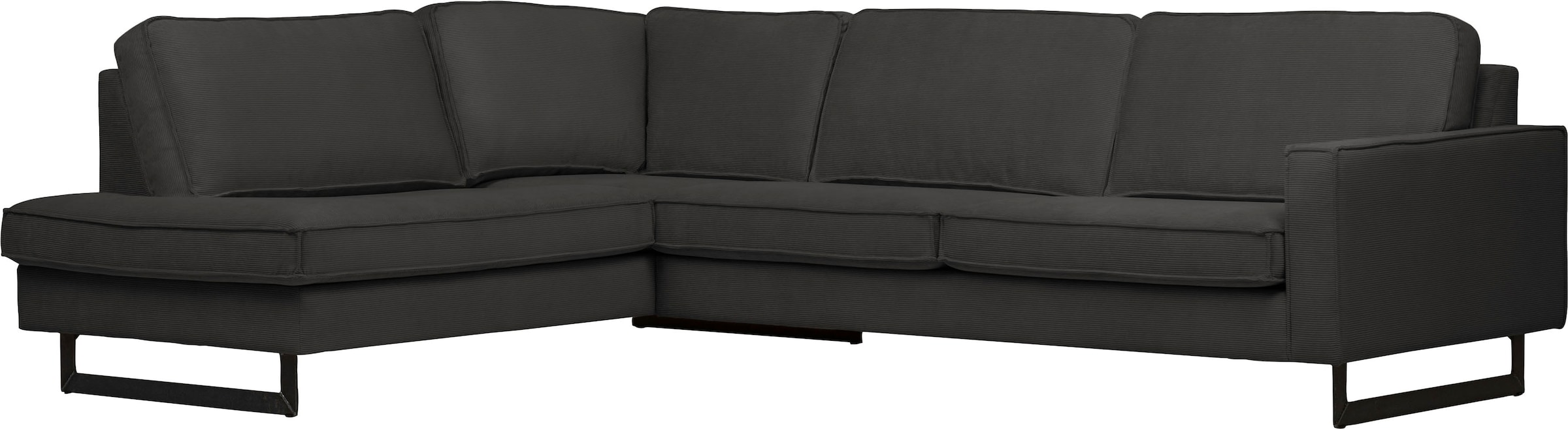 Places of Style Ecksofa »Pinto, 290 cm, Ottomane links / rechts«, Cord, Feincord, Luxus-Microfaser Leder und Chenille
