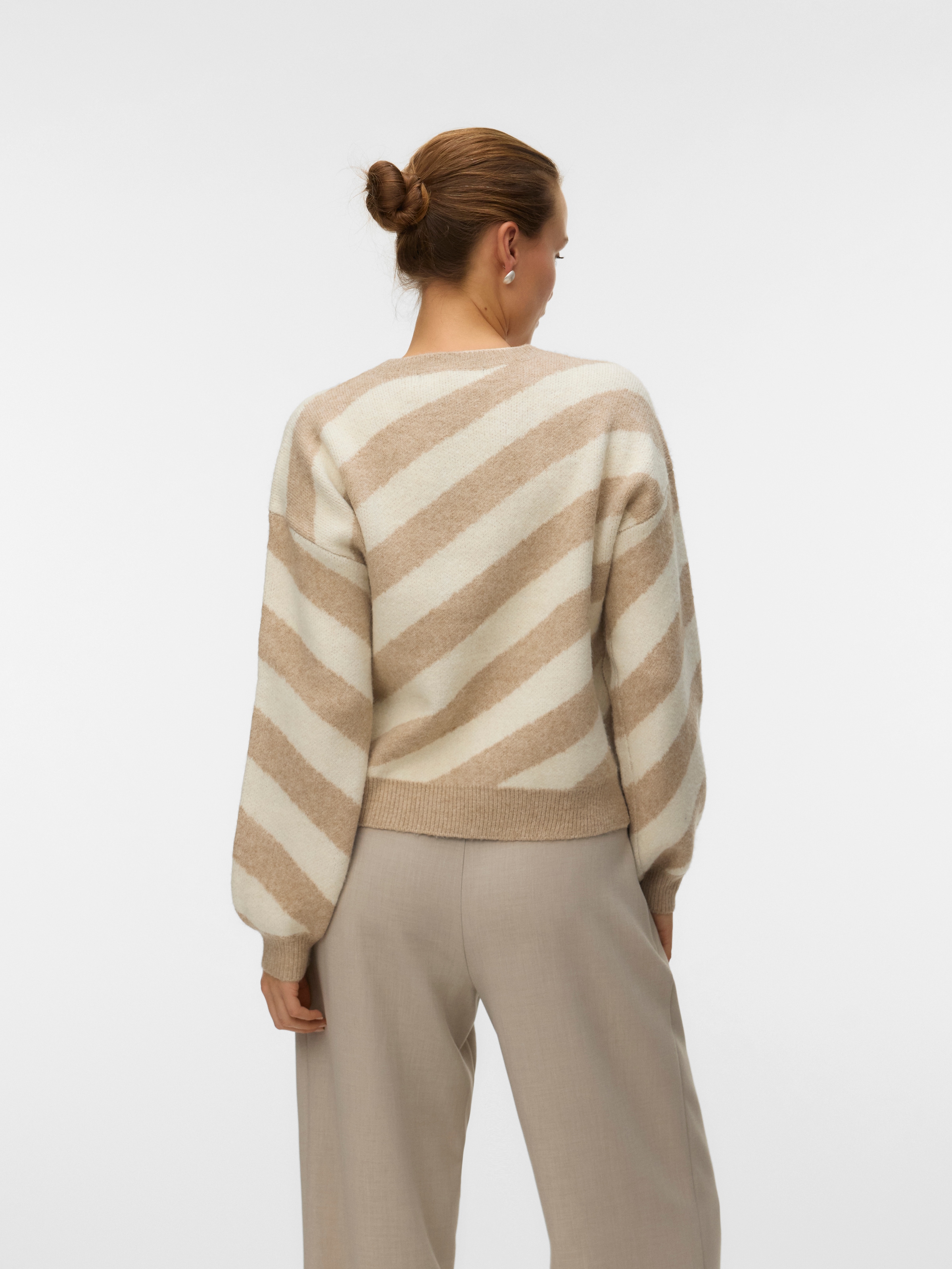 Vero Moda Rundhalspullover »VMLARA LS O-NECK PULLOVER GA BOO REP« Materialmix, Stretch, regular fit