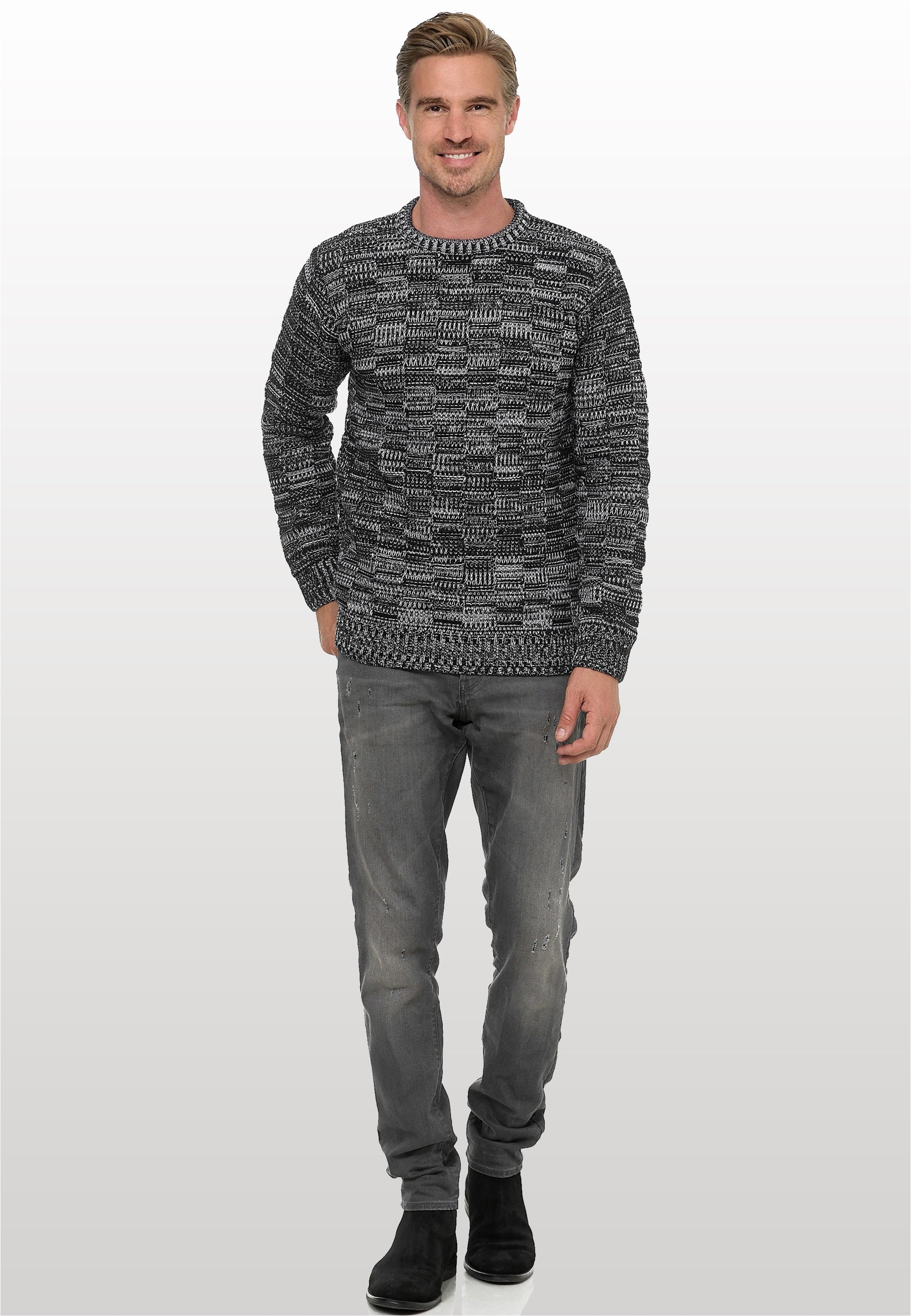 Rusty Neal Strickpullover mit dezenter Musterung und Strick-Design