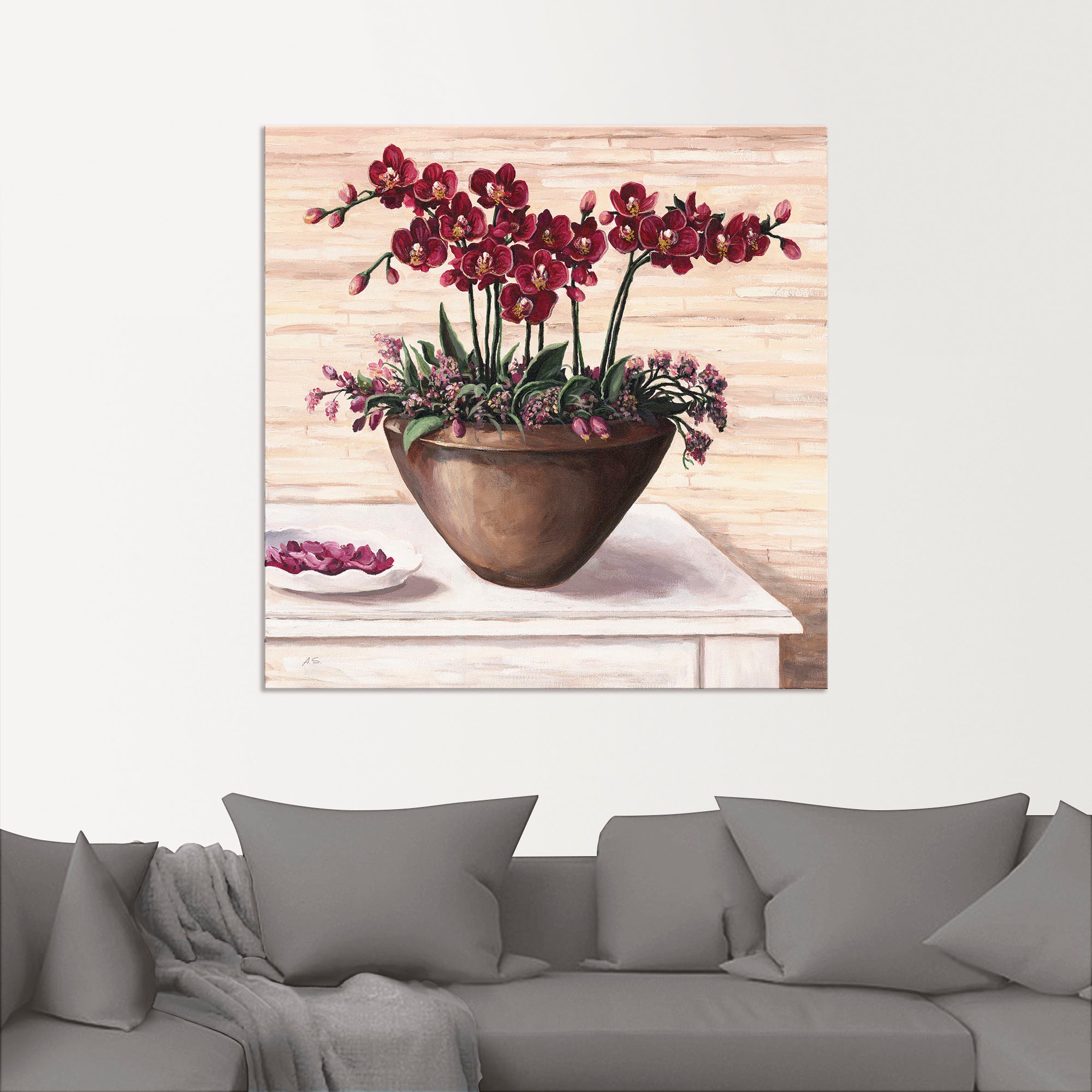 Artland Wandbild »Orchideen in Bordeaux«, Blumen, (1 St.), als Alubild, Outdoorbild, Leinwandbild, Wandaufkleber, versch. Größen