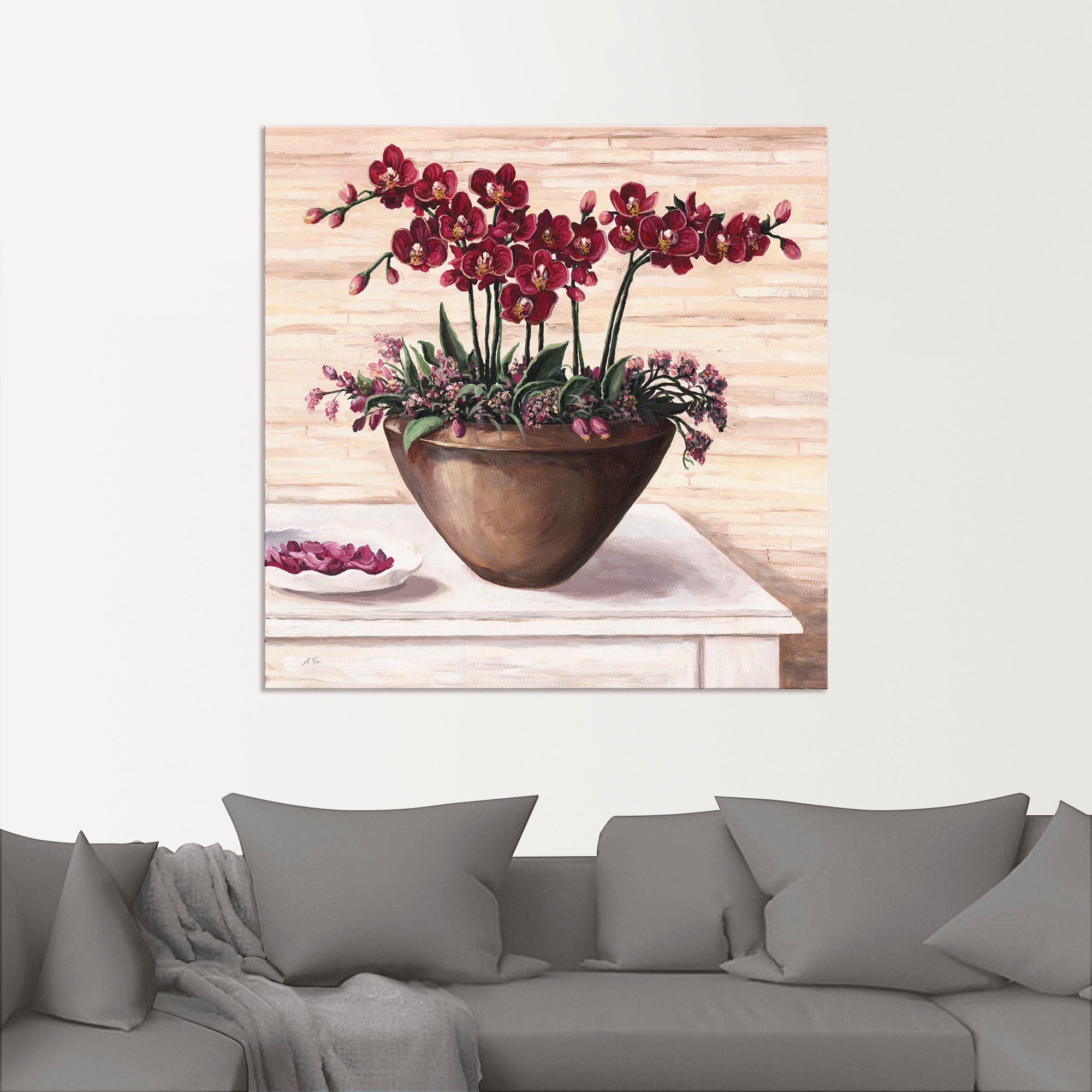 Artland Wandbild "Orchideen in Bordeaux", Blumen, (1 St.), als Alubild, Out günstig online kaufen