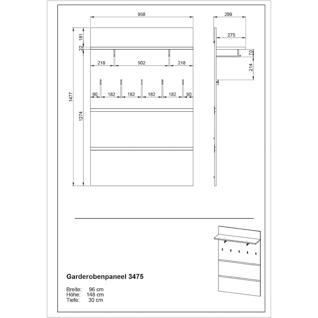 GERMANIA Garderoben-Set »Lissabon«, (Set, 6 St.), grifflose Optik