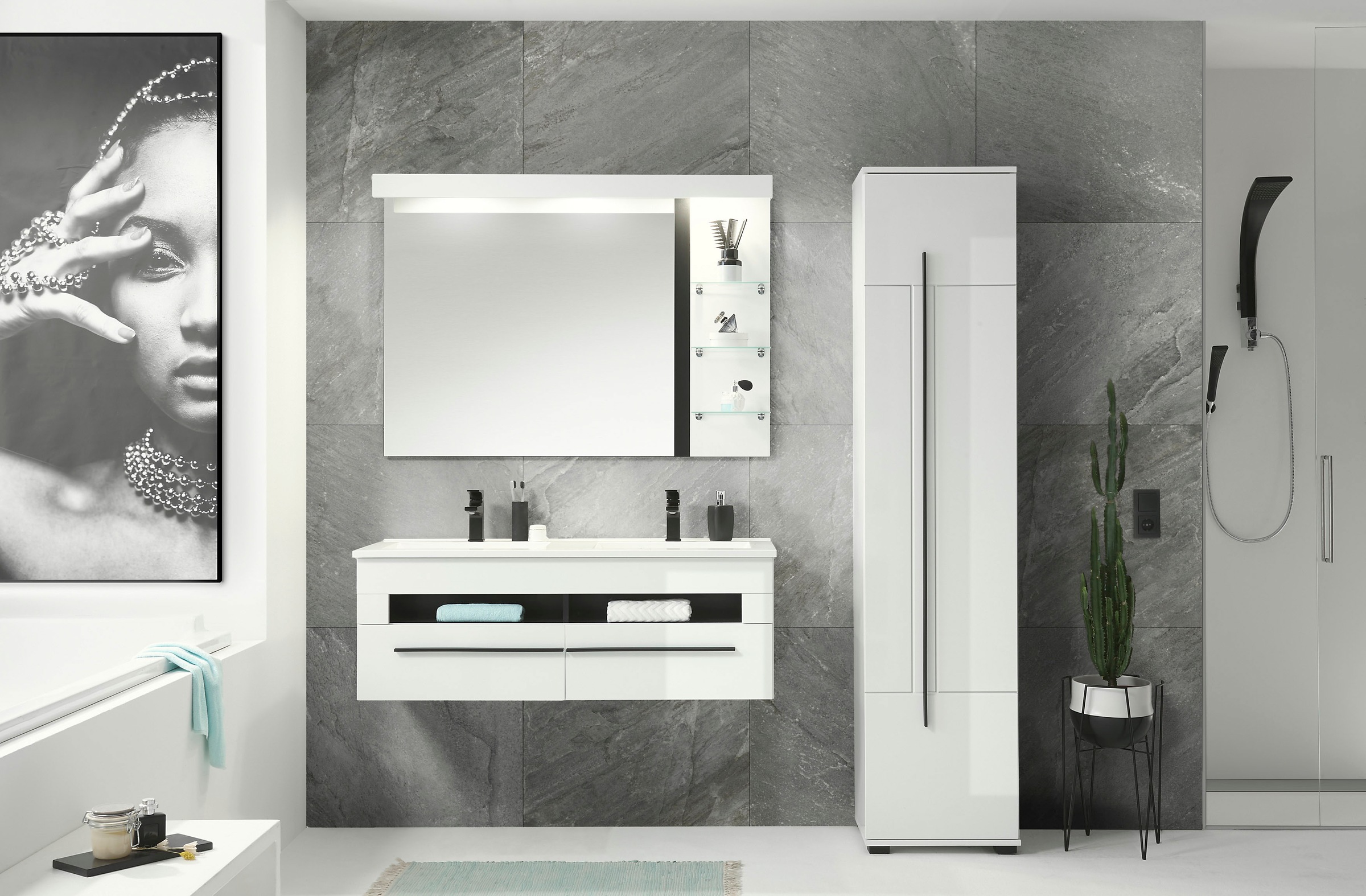 Thumbnail - Home affaire Badmöbel-Set "Cantara, Bad im modernen Design, 3-teiliges Badezimmer" Set, 3 Stk. tlg.