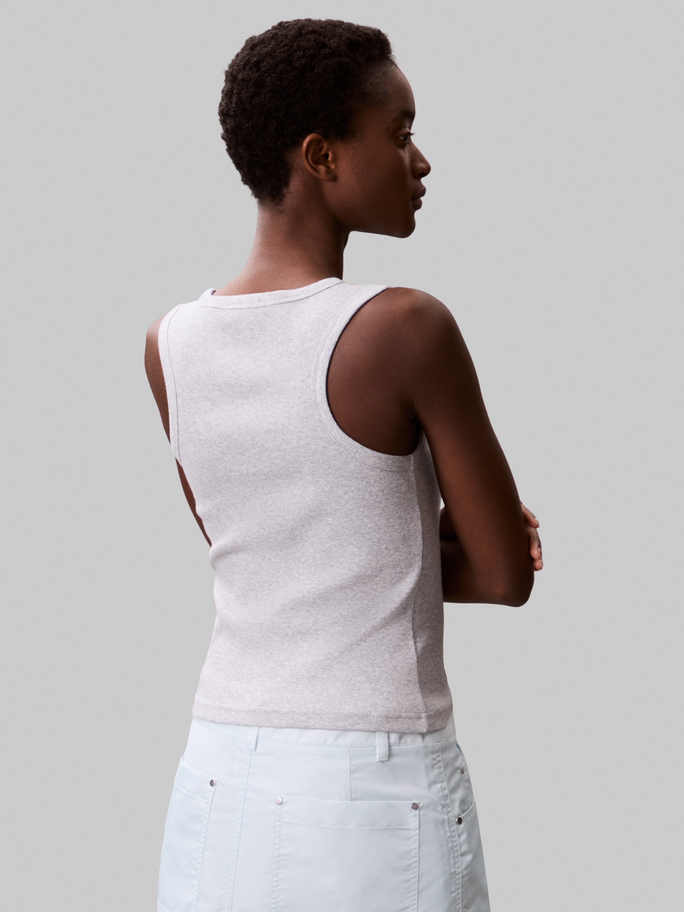 Calvin Klein Jeans Tanktop "A - WVN LBL 2X2 CTTN", Mit Rundhalsausschnitt günstig online kaufen